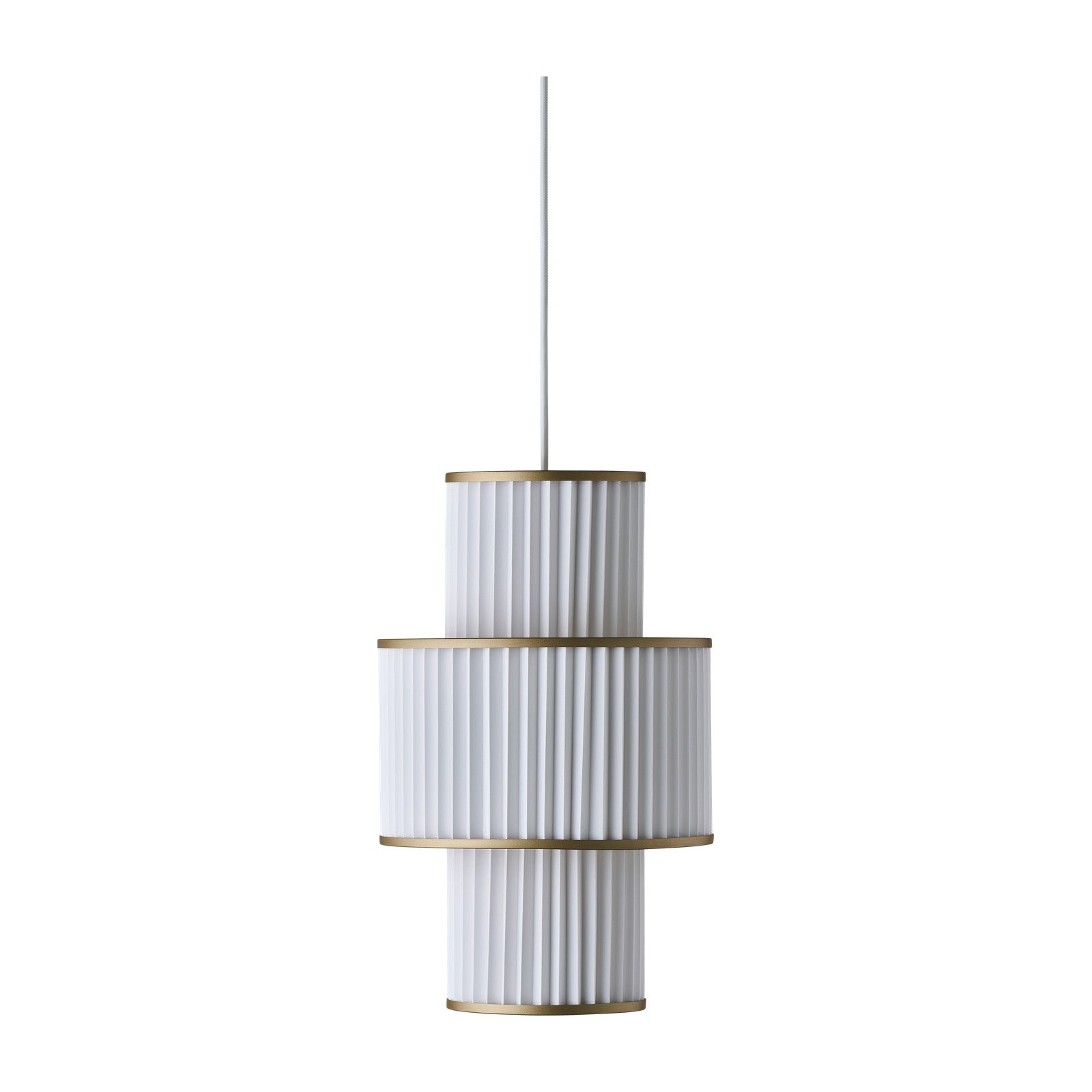 Modell 111 Plivello Pendelleuchte von LE KLINT, Detailaufnahme auf Weiss