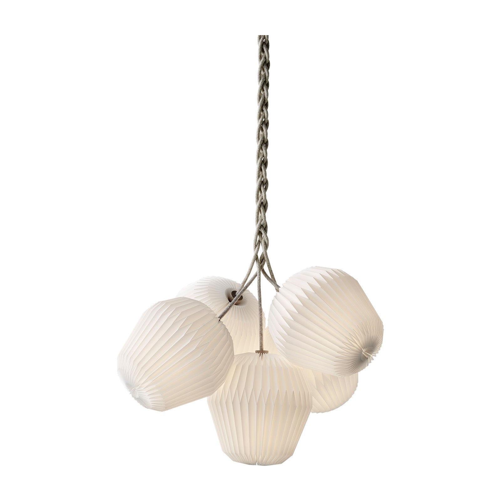 Modell 130 Bouquet 5 Pendelleuchte von LE KLINT, Detailaufnahme auf Weiss