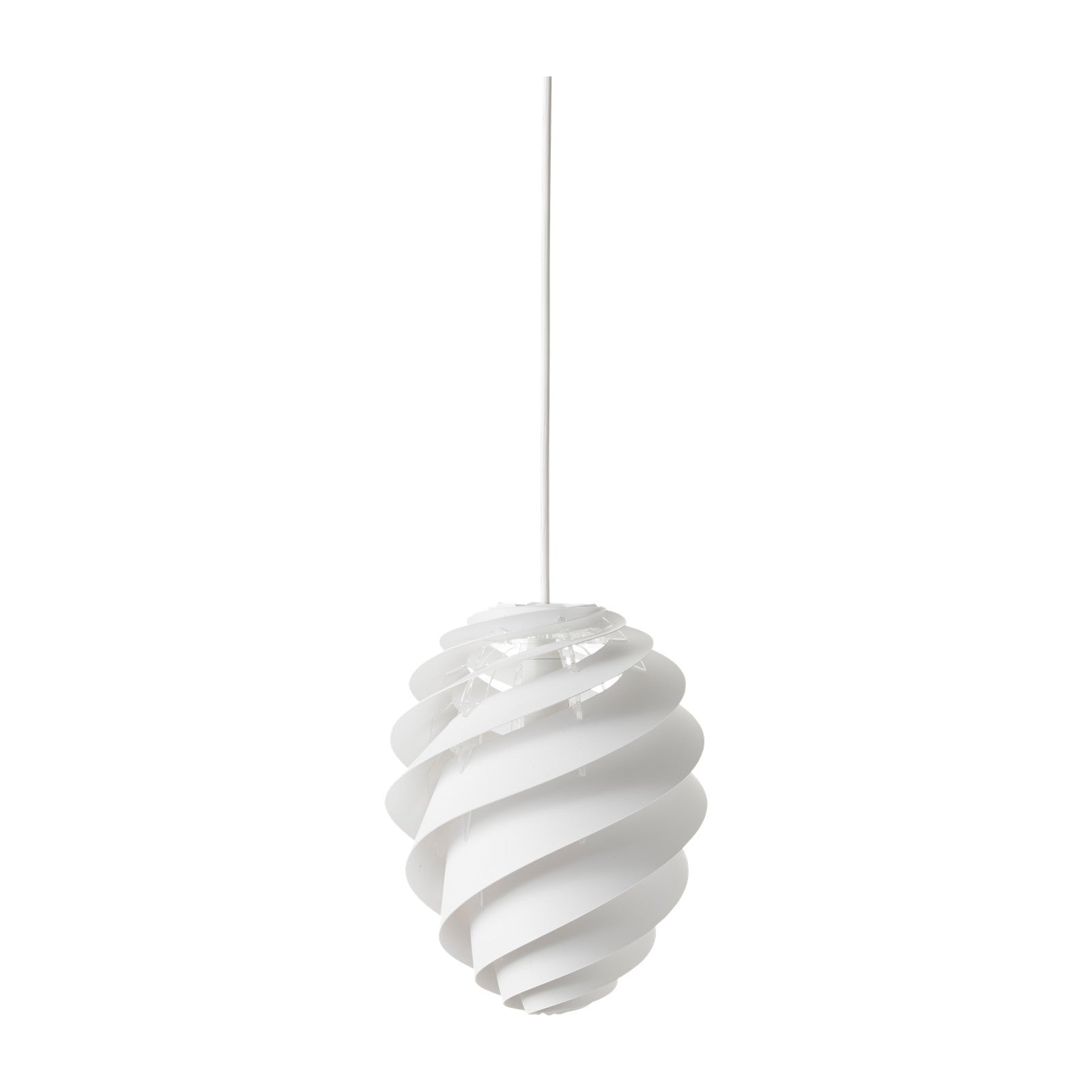 Modell 1312 Swirl 2 Pendelleuchte von LE KLINT, Detailaufnahme auf Weiss