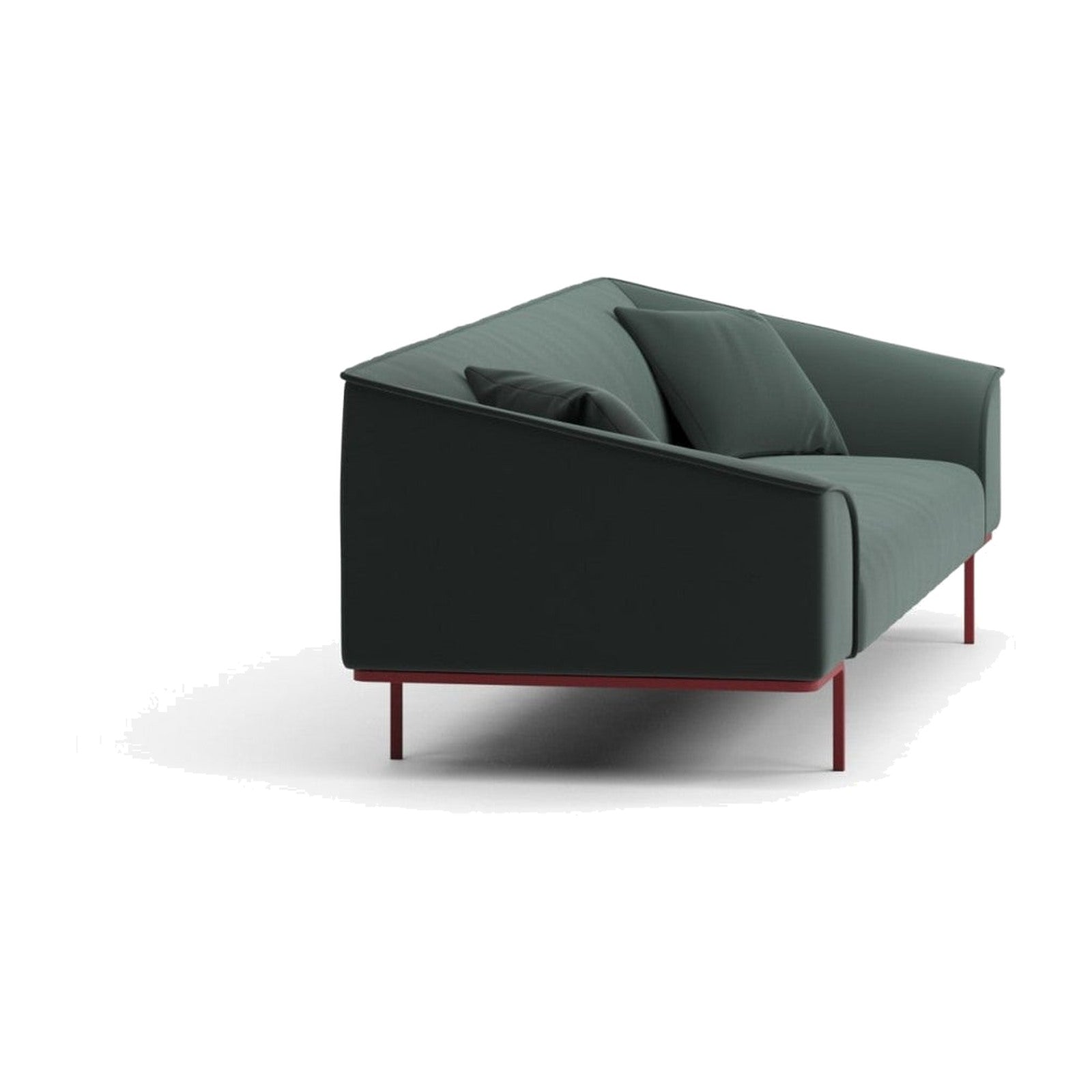 Seam Sofa | 3-Sitzer von Prostoria, freigestellt vor weissem Hintergrund, Seitenansicht.
