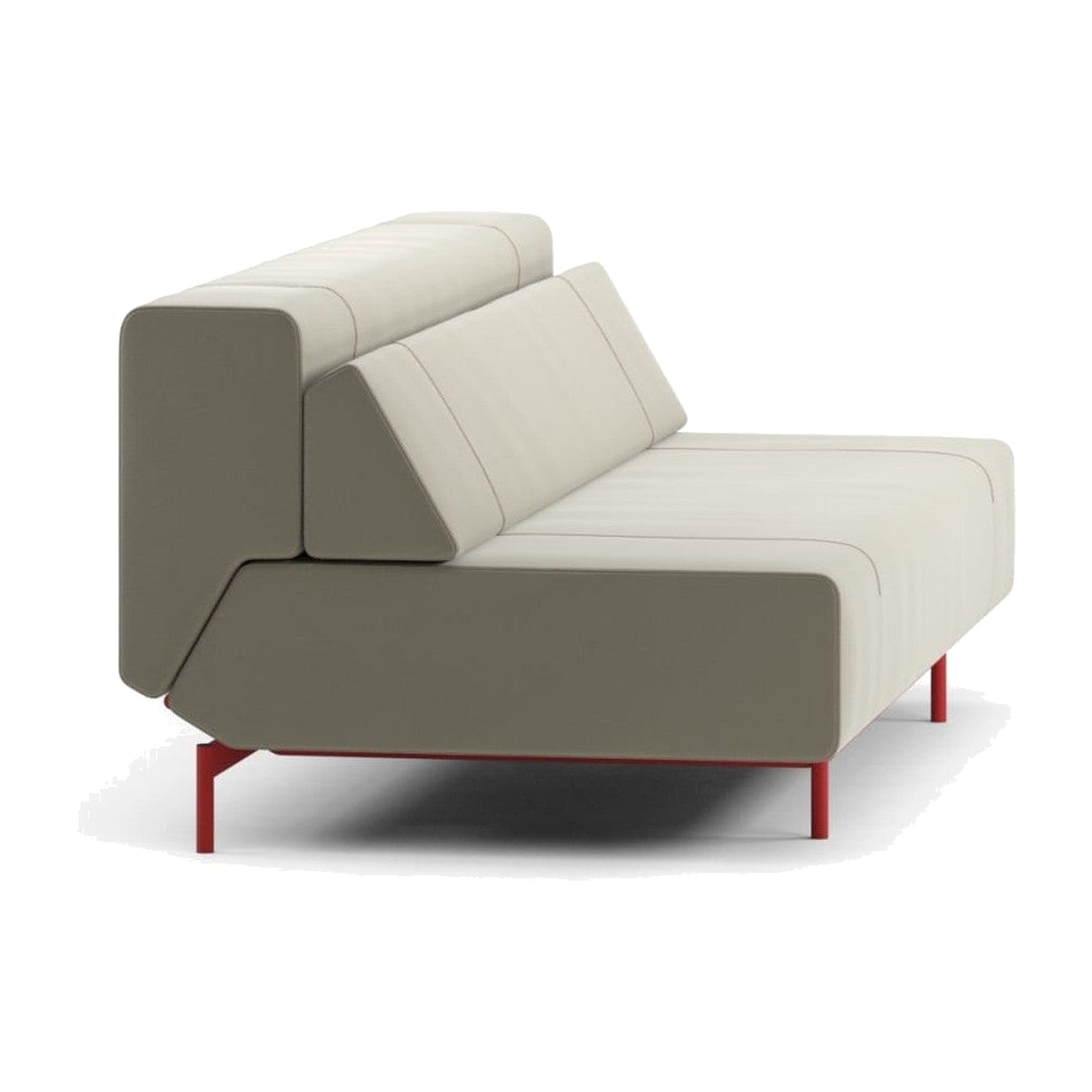 Pil-low Schlafsofa von Prostoria, freigestellt vor weissem Hintergrund, Seitenansicht.