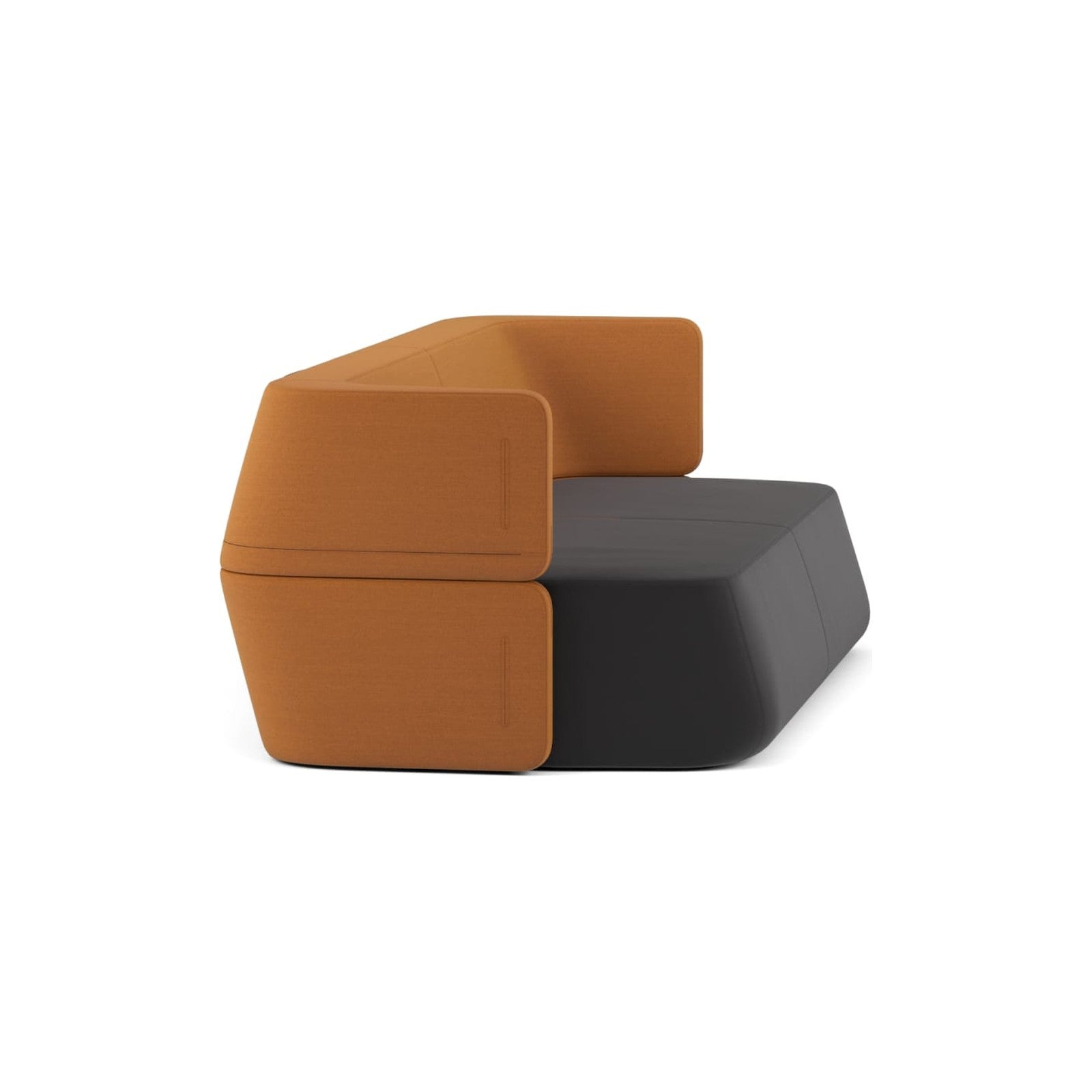 Revolve Schlafsofa | 3-Sitzer von Prostoria, freigestellt vor weissem Hintergrund, Seitenansicht.