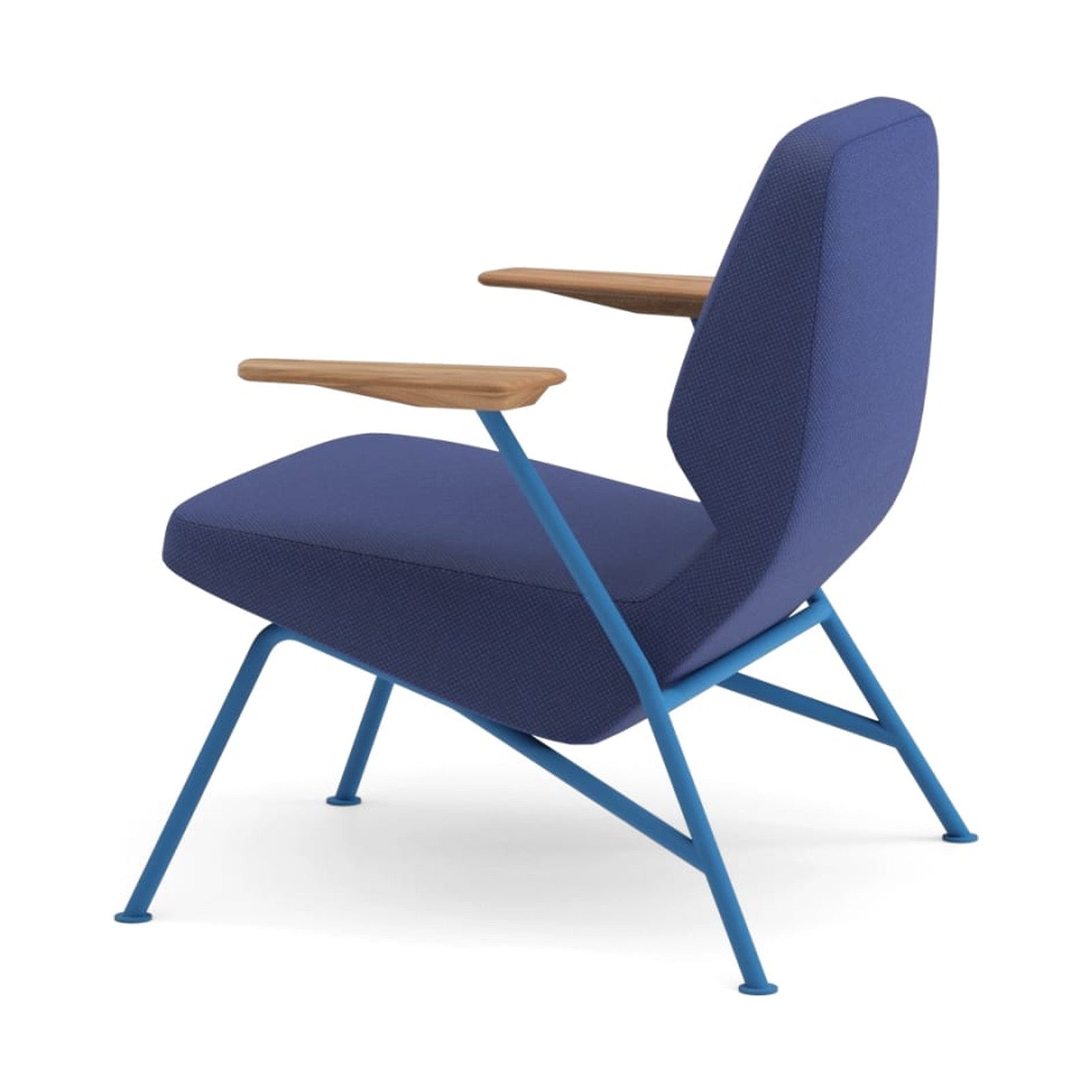 Oblique Loungesessel | Outdoor von Prostoria, freigestellt vor weissem Hintergrund, Ansicht von schräg hinten.