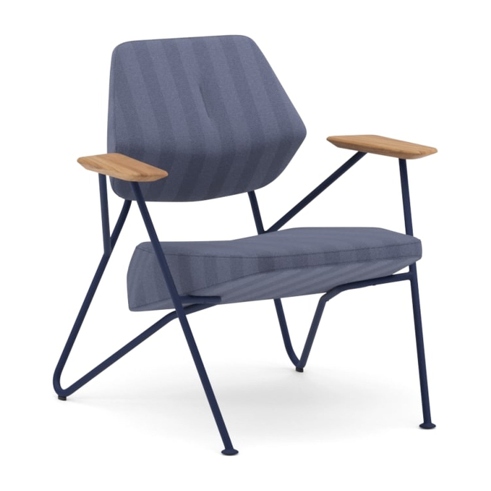 Polygon Loungesessel | Outdoor von Prostoria, freigestellt vor weissem Hintergrund, Schrägansicht von vorne.