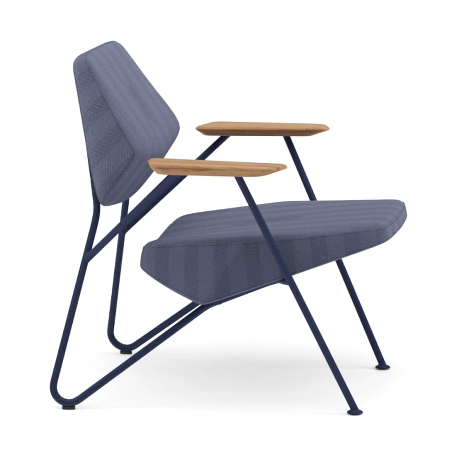 Polygon Loungesessel | Outdoor von Prostoria, freigestellt vor weissem Hintergrund, Seitenansicht.