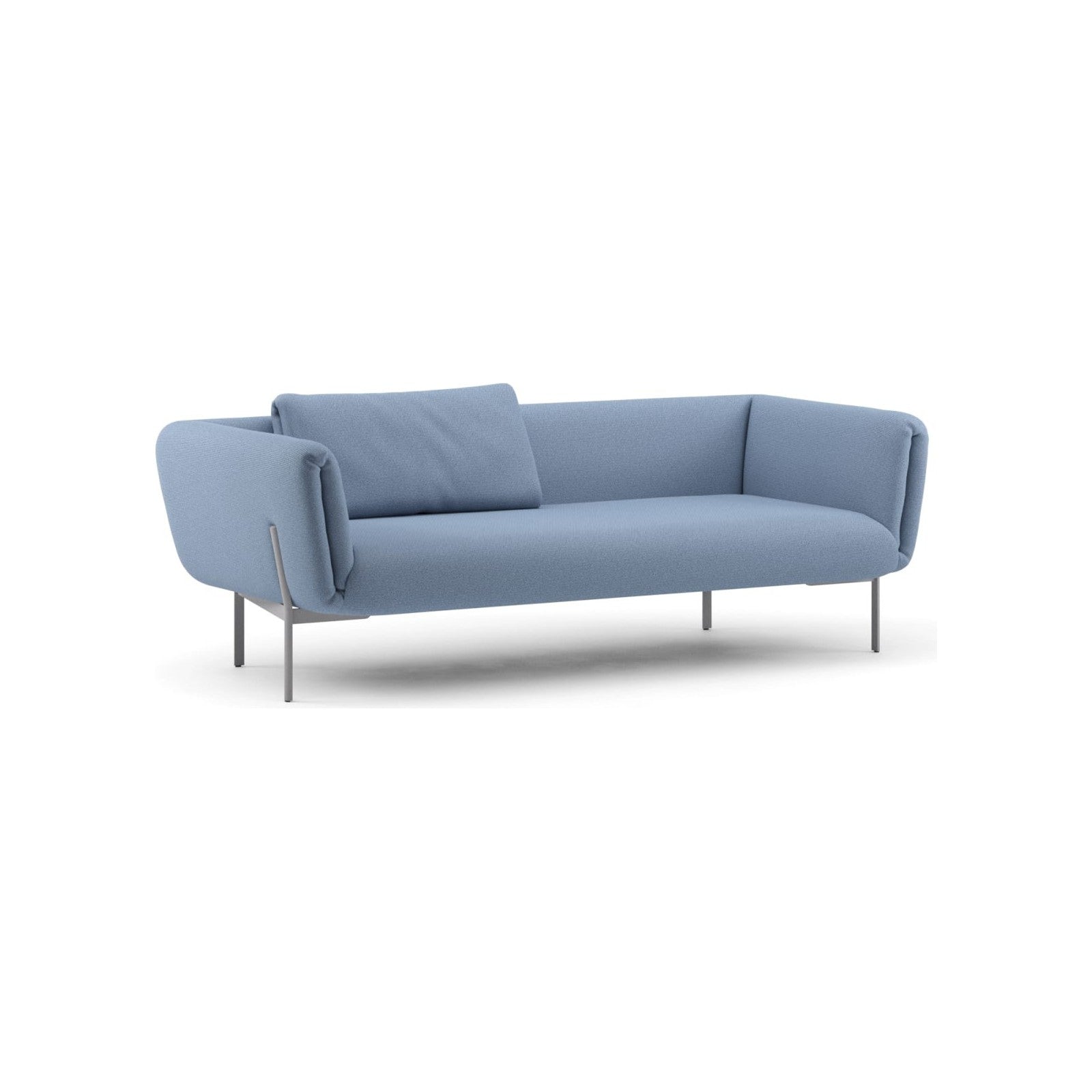 Impression Sofa | 2,5-Sitzer von Prostoria, freigestellt vor weissem Hintergrund, Schrägansicht von vorne.