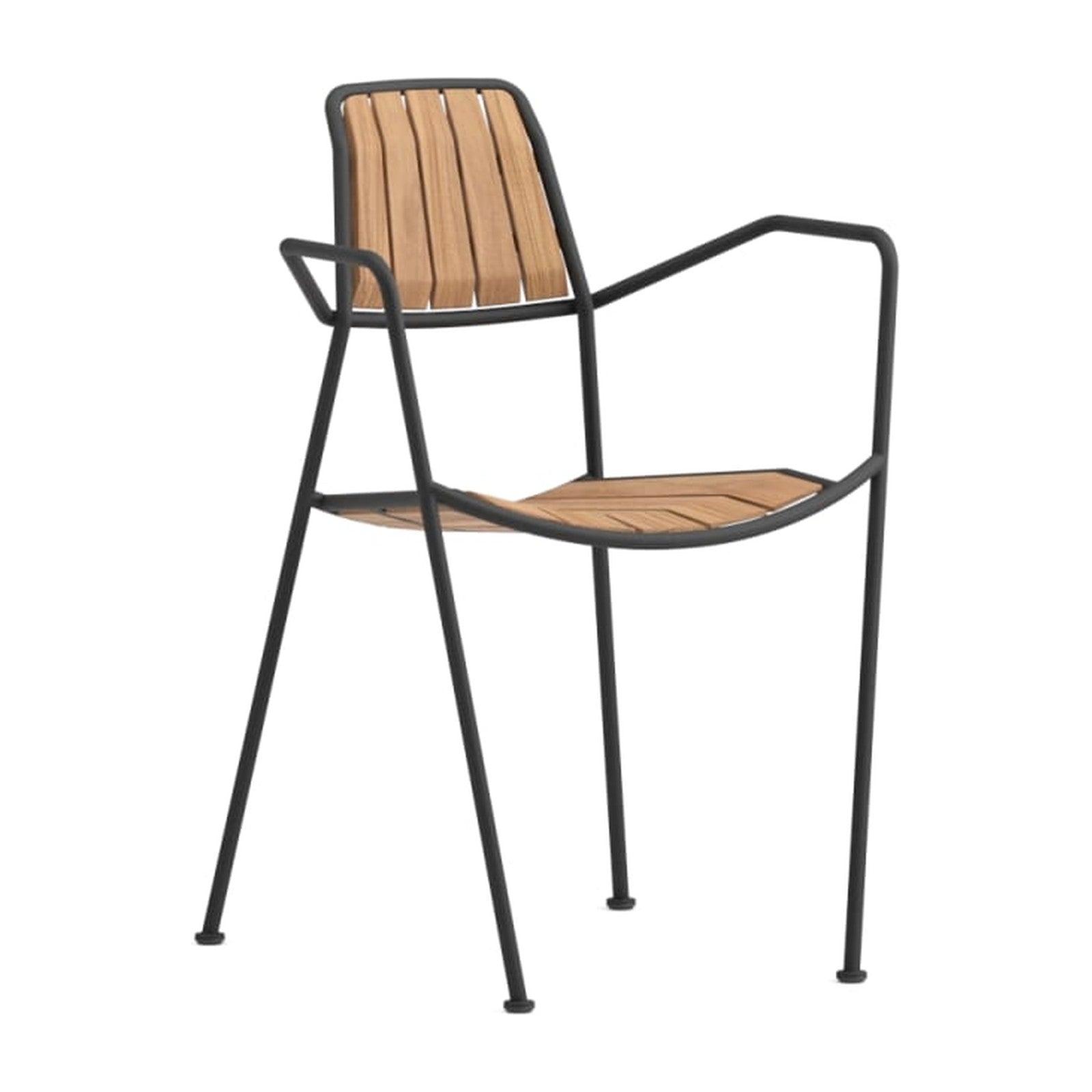 Osmo Stuhl | Outdoor von Prostoria, freigestellt vor weissem Hintergrund, Schrägansicht von vorne.