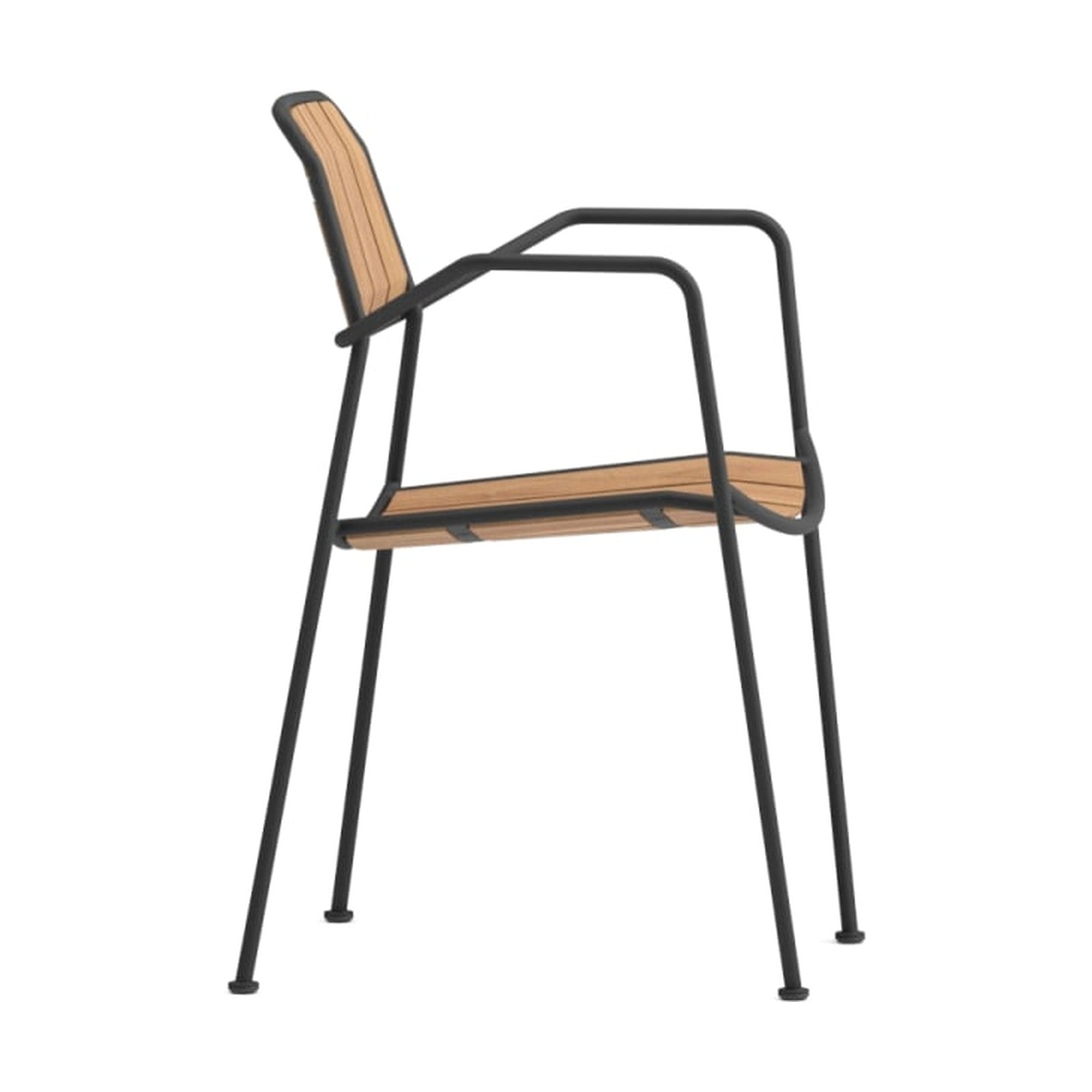 Osmo Stuhl | Outdoor von Prostoria, freigestellt vor weissem Hintergrund, Seitenansicht.