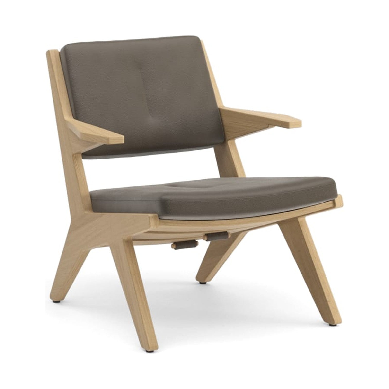 Toggle Lounge-Sessel von Prostoria, freigestellt vor weissem Hintergrund, Schrägansicht von vorne.