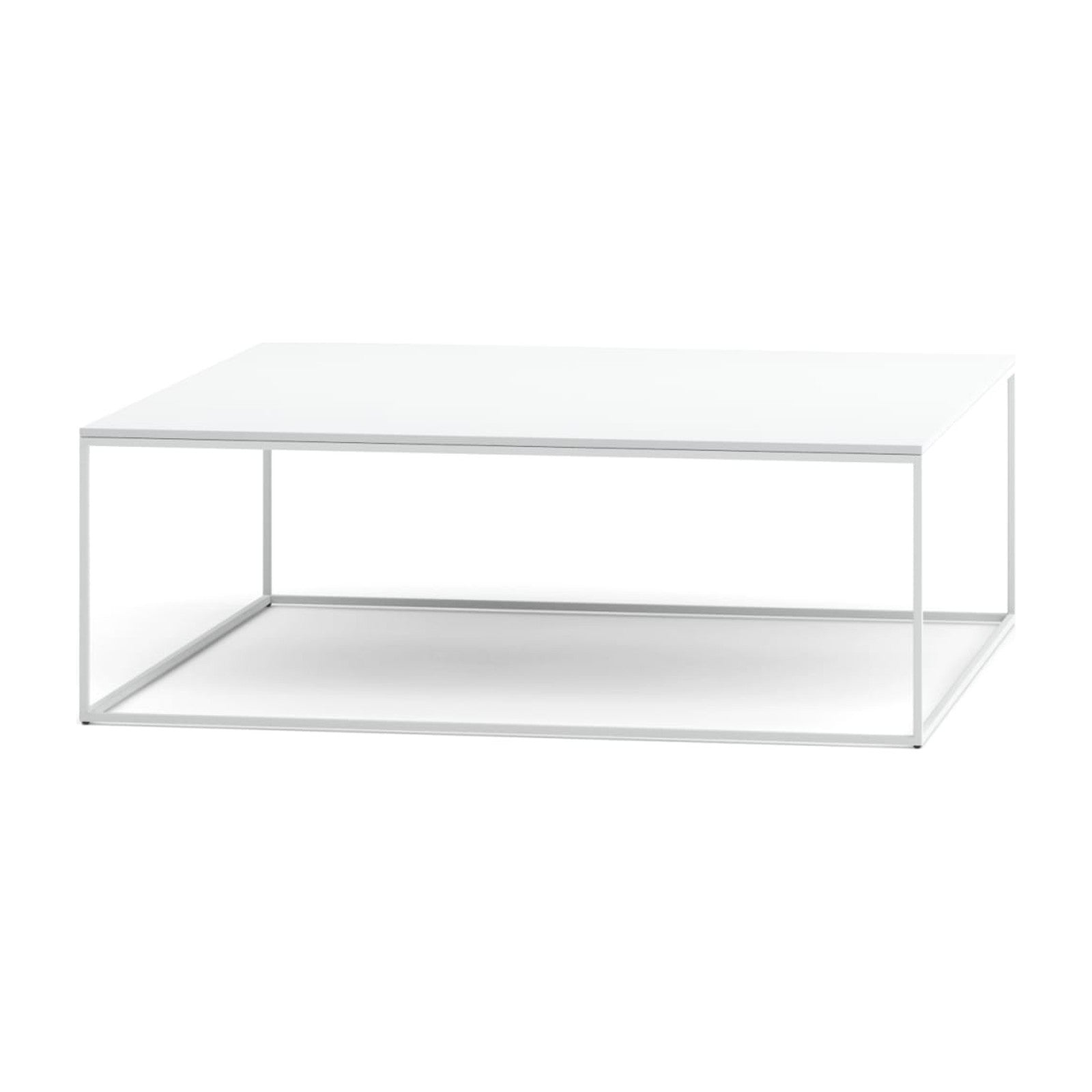 Frameless Beistelltisch | I von Prostoria, freigestellt vor weissem Hintergrund, Seitenansicht.