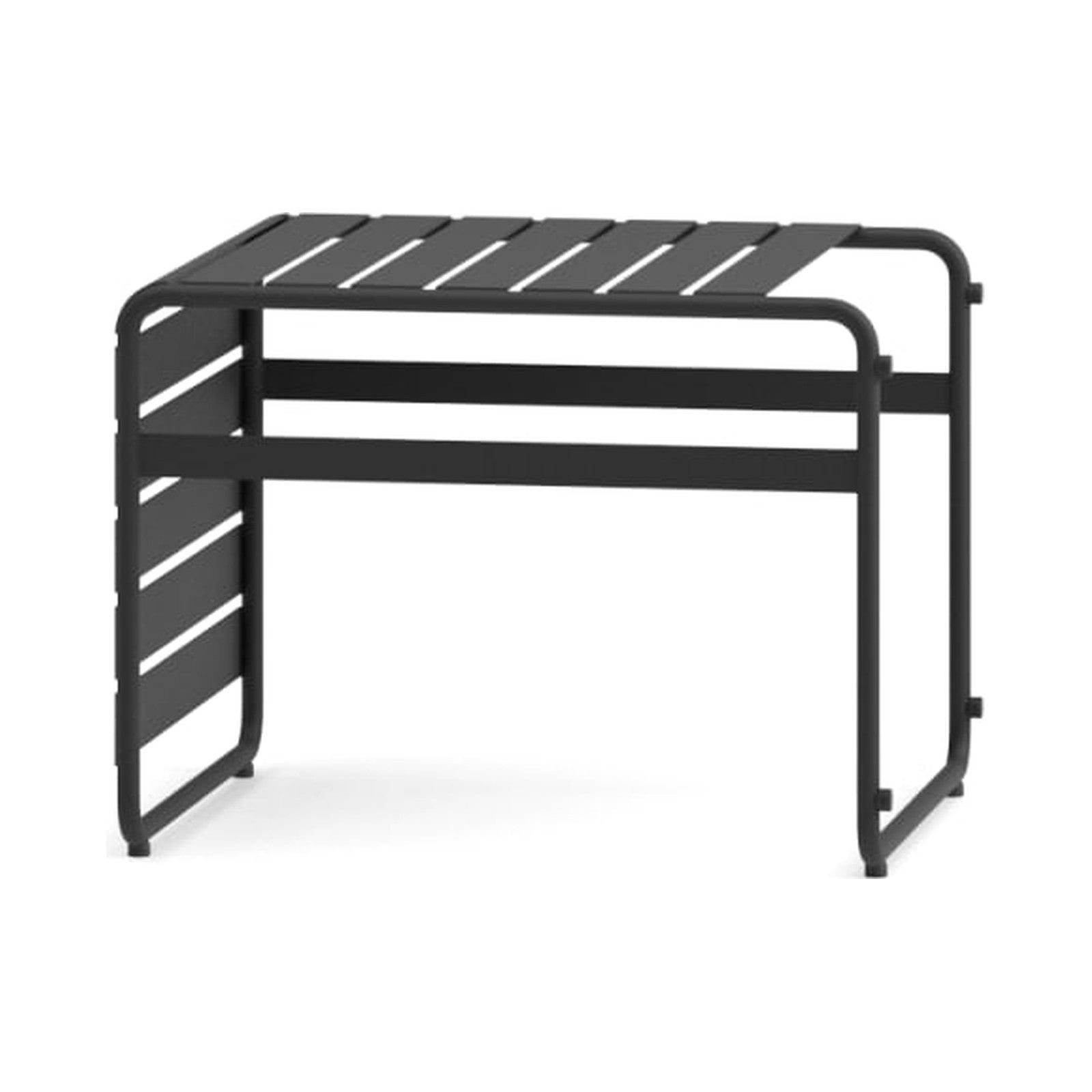 Jugo Couchtisch | Outdoor von Prostoria, freigestellt vor weissem Hintergrund, Ansicht von schräg hinten.