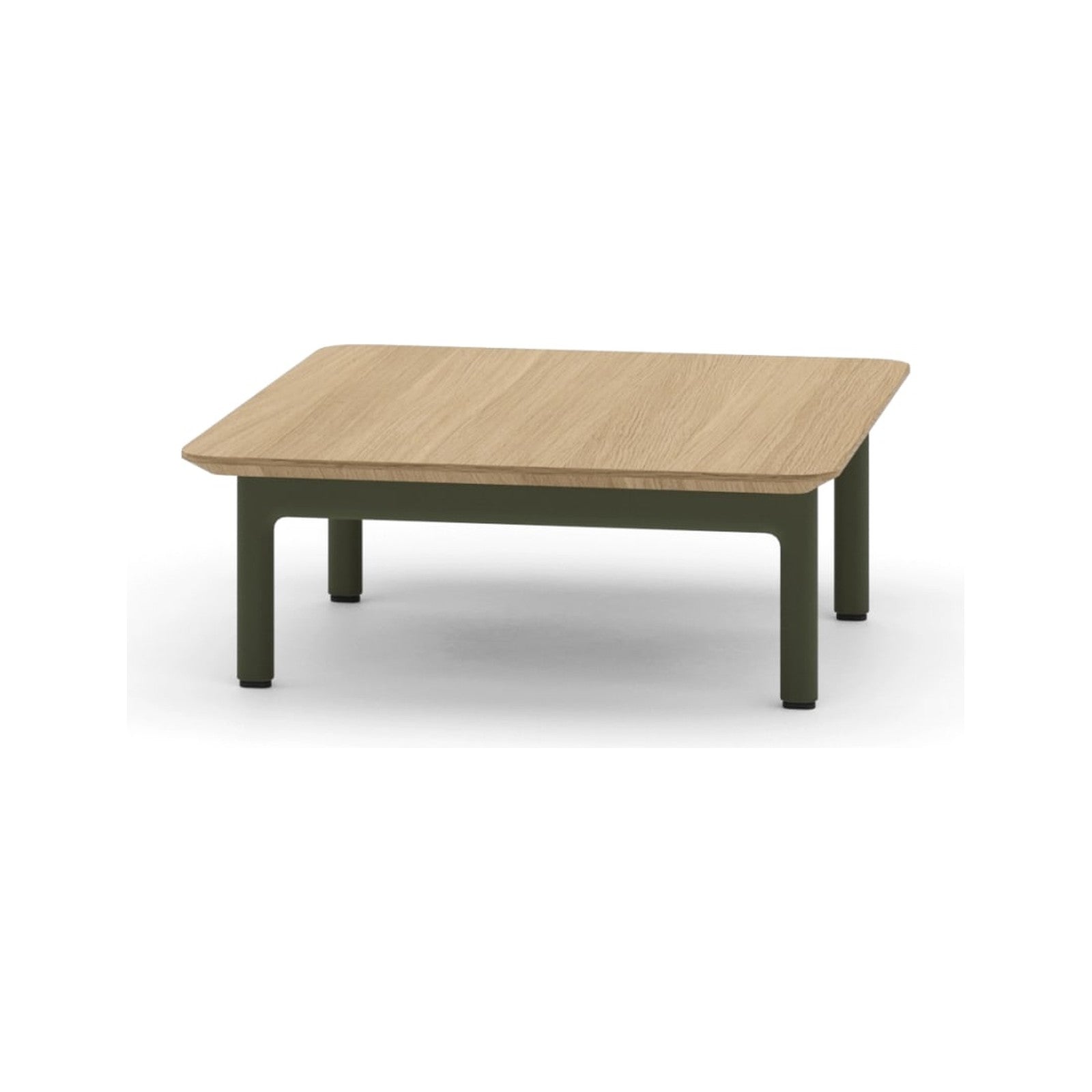 Rostrum Beistelltisch von Prostoria, freigestellt vor weissem Hintergrund, Seitenansicht.