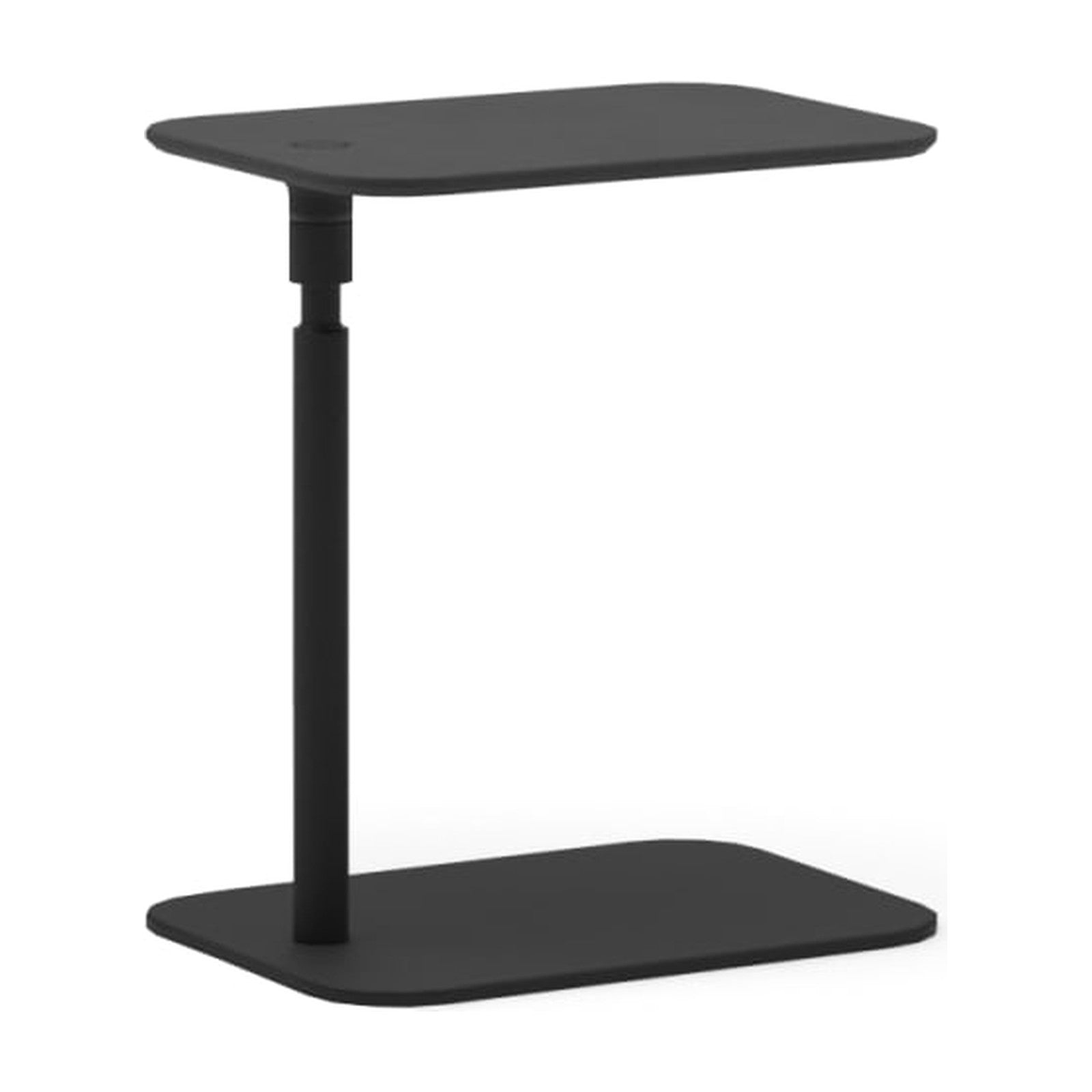 Rostrum Beistelltisch | höhenverstellbar von Prostoria, freigestellt vor weissem Hintergrund, Schrägansicht von vorne.