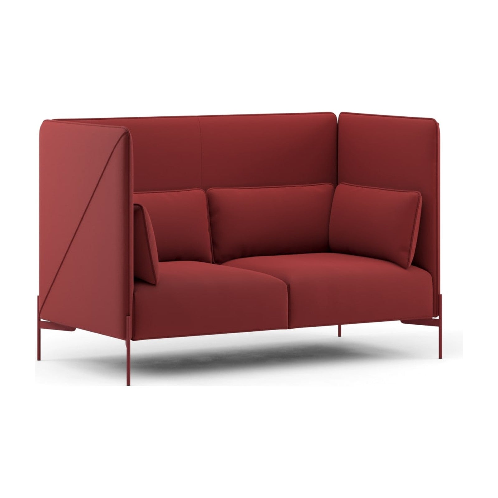 Spectrum Highback Sofa | 2,5-Sitzer von Prostoria, freigestellt vor weissem Hintergrund, Schrägansicht von vorne.
