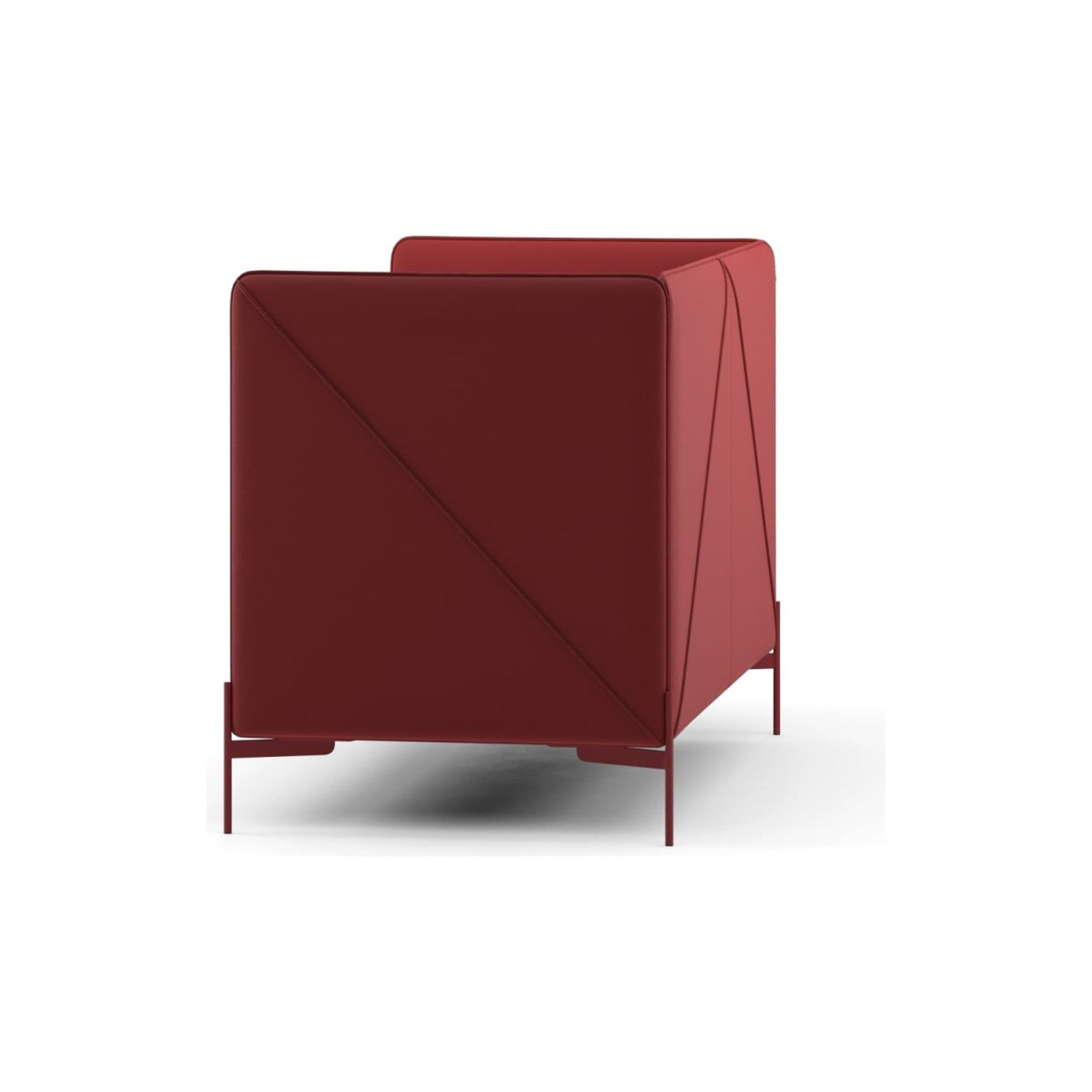 Spectrum Highback Sofa | 2,5-Sitzer von Prostoria, freigestellt vor weissem Hintergrund, Ansicht von schräg hinten.