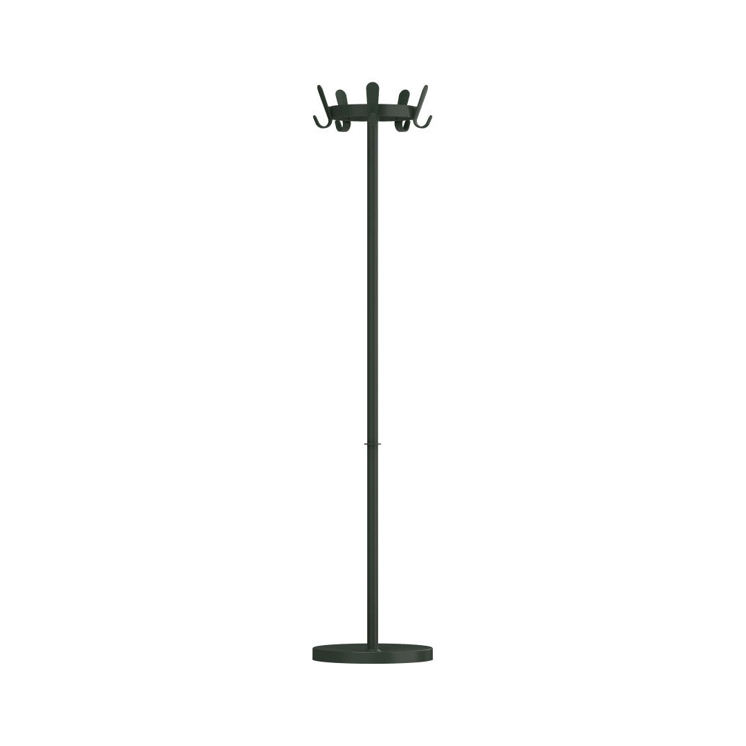 Krok G | Kleiderständer – Kleiderständer – Dunkelgrüner Garderobenständer mit runden Haken und stabiler Fußplatte. Minimalistisches Design.
