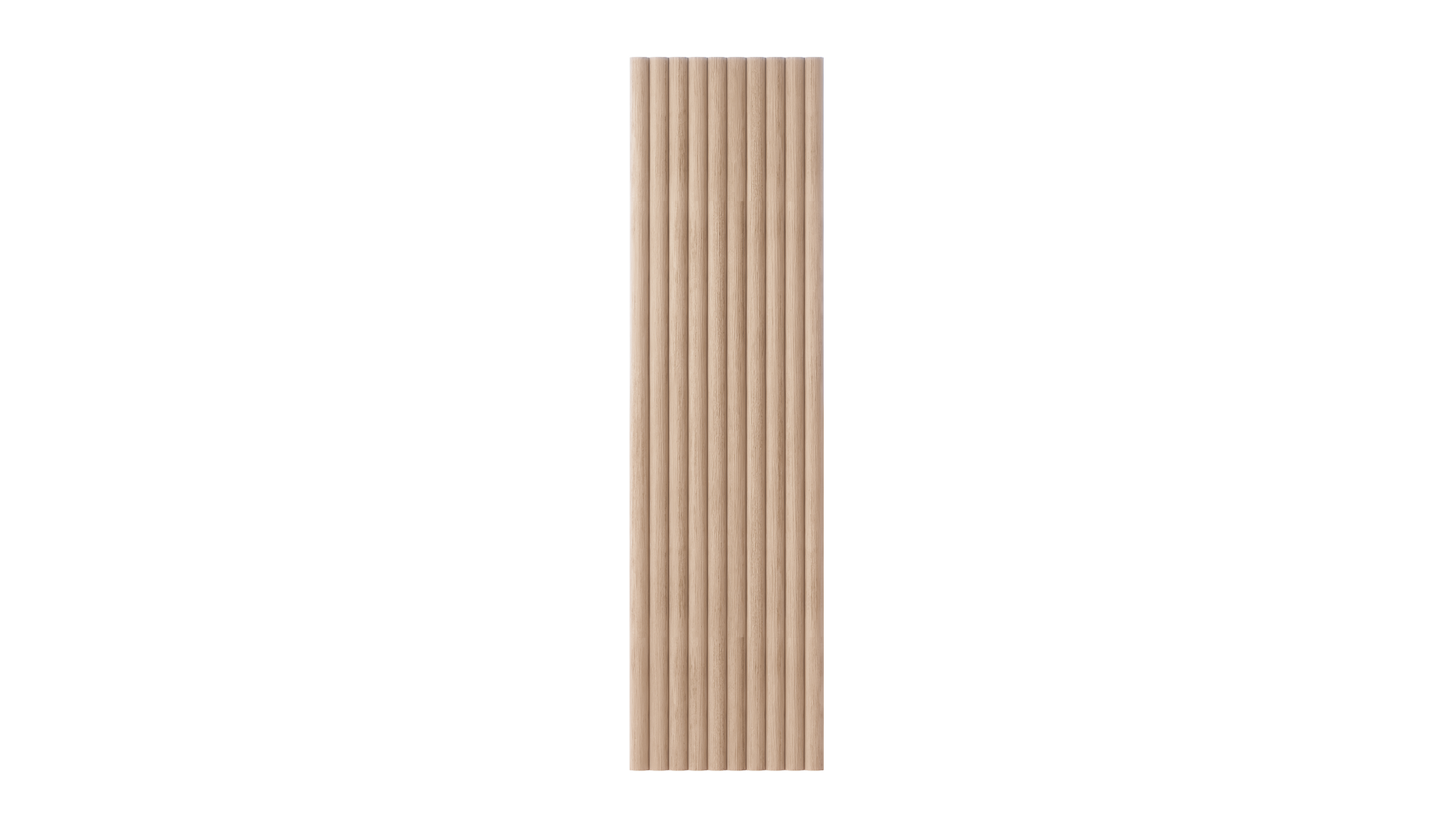 Wandverkleidung Plaiod – Akustische Wandverkleidung – Holzpaneel mit vertikalen Rillen, helles Holz, rechteckige Form, ohne Rahmen.