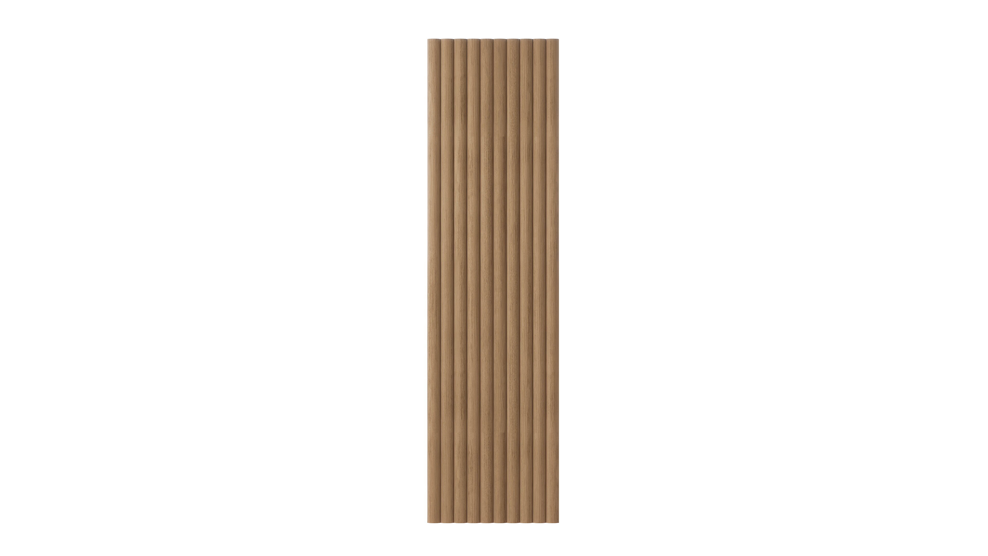 Wandverkleidung Plaiod – Akustische Wandverkleidung – Holzpaneel mit vertikalen Rillen in heller, natürlicher Holzfarbe.