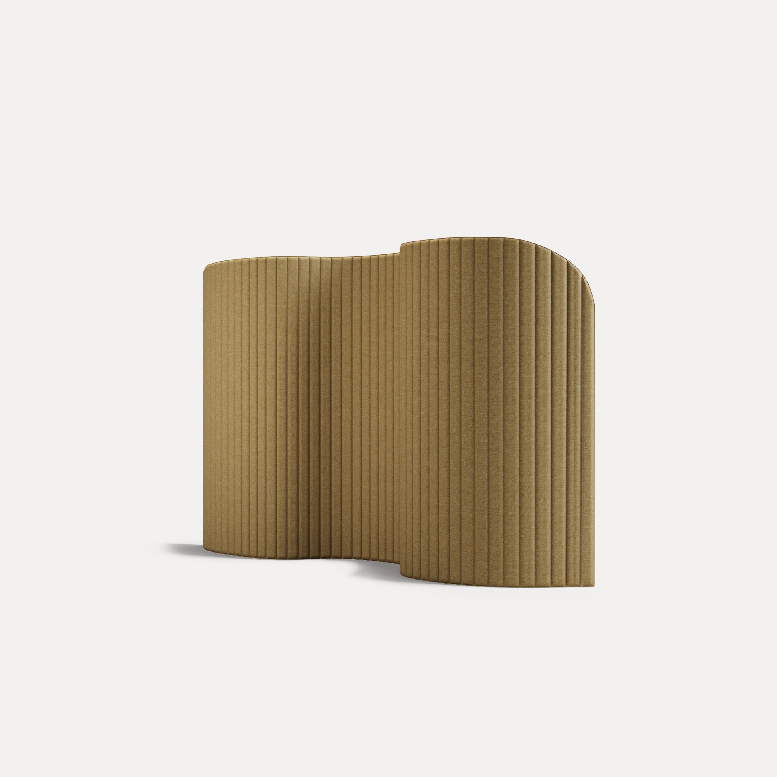 Focus Floor – Stellwände – Paravent aus beige strukturiertem Material mit gewellten Oberflächen in einem modernen Design.