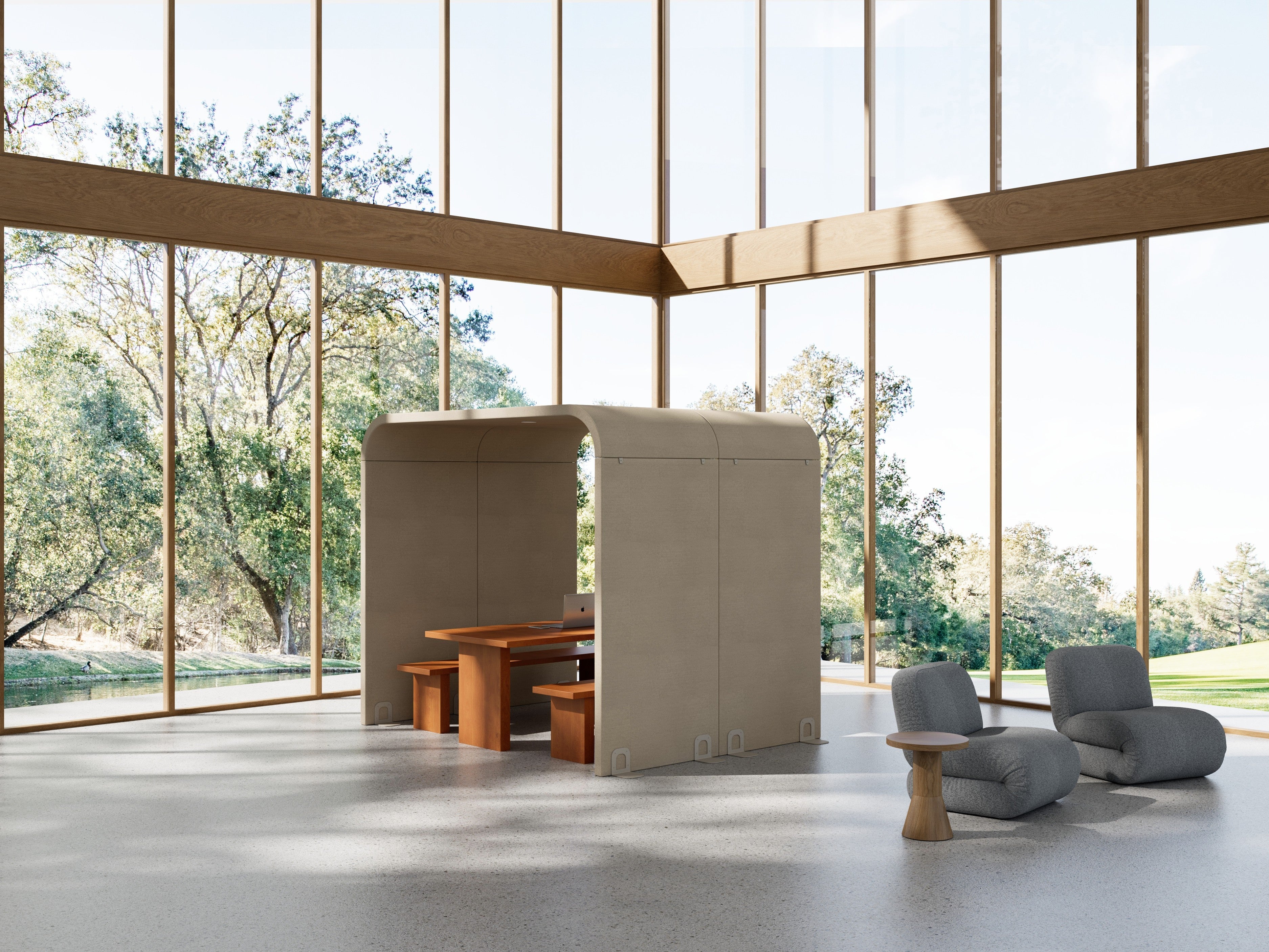 Arc Stellwand, Detailaufnahme in Pink, angenehm Wohnzimmerdesign.