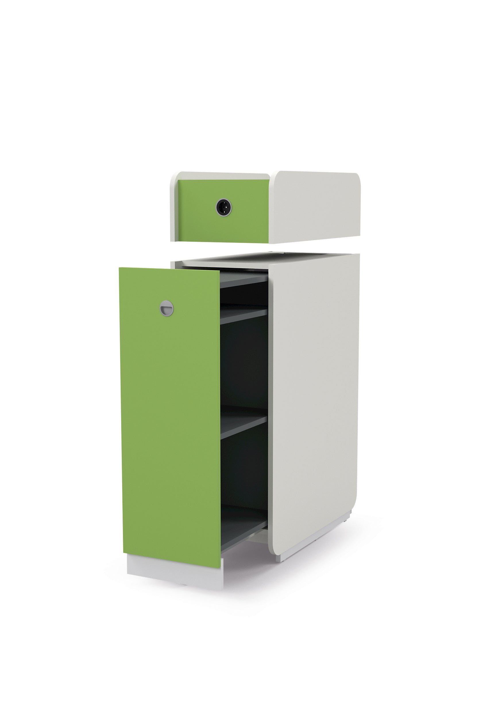 Orgacontainer Concept Q | Grün Lavagrau, Grau | dreifarbig 