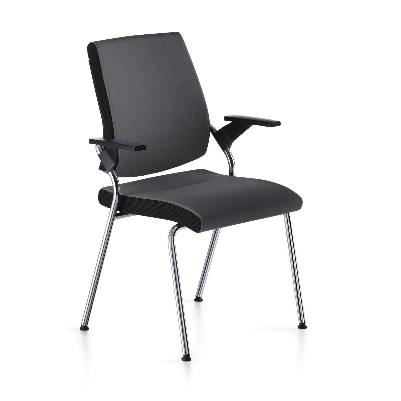 Besucherstuhl black dot | Vierfussgestell, stapelbar