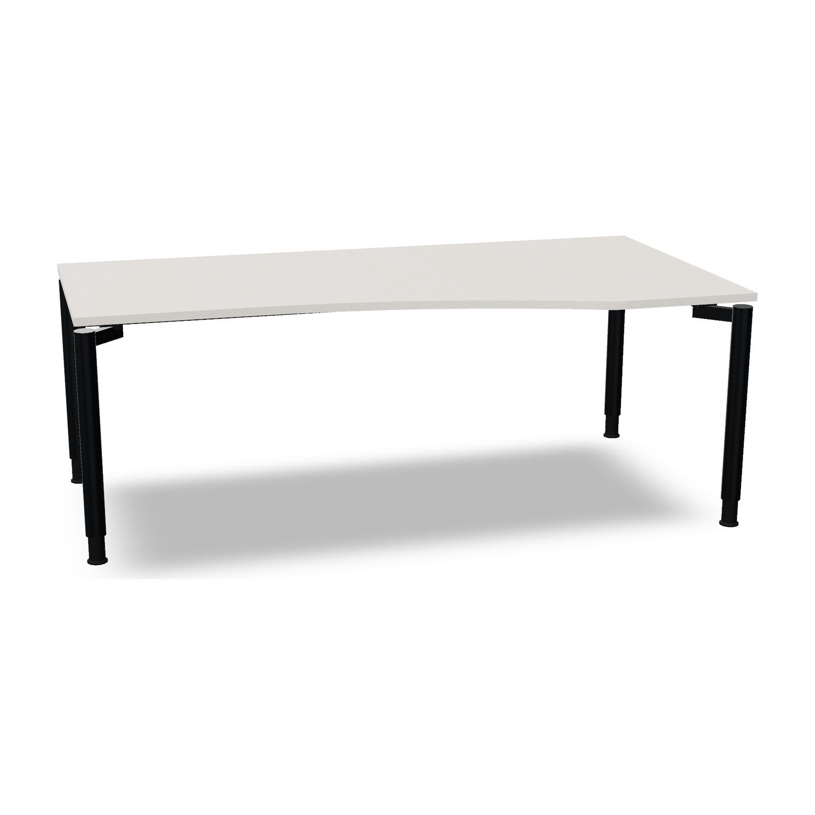 all in one Schreibtisch | EDV-Form in Diamant-Weiss mit Gestell Anthrazit Metallic – fm Büromöbel