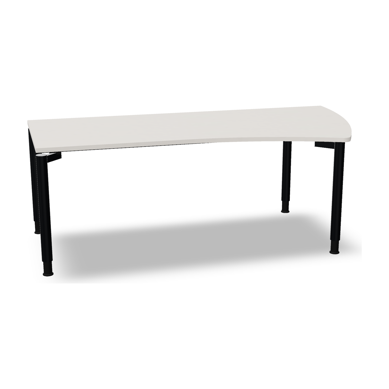 all in one Schreibtisch | Keilform in Diamant-Weiss mit Gestell Anthrazit Metallic – fm Büromöbel