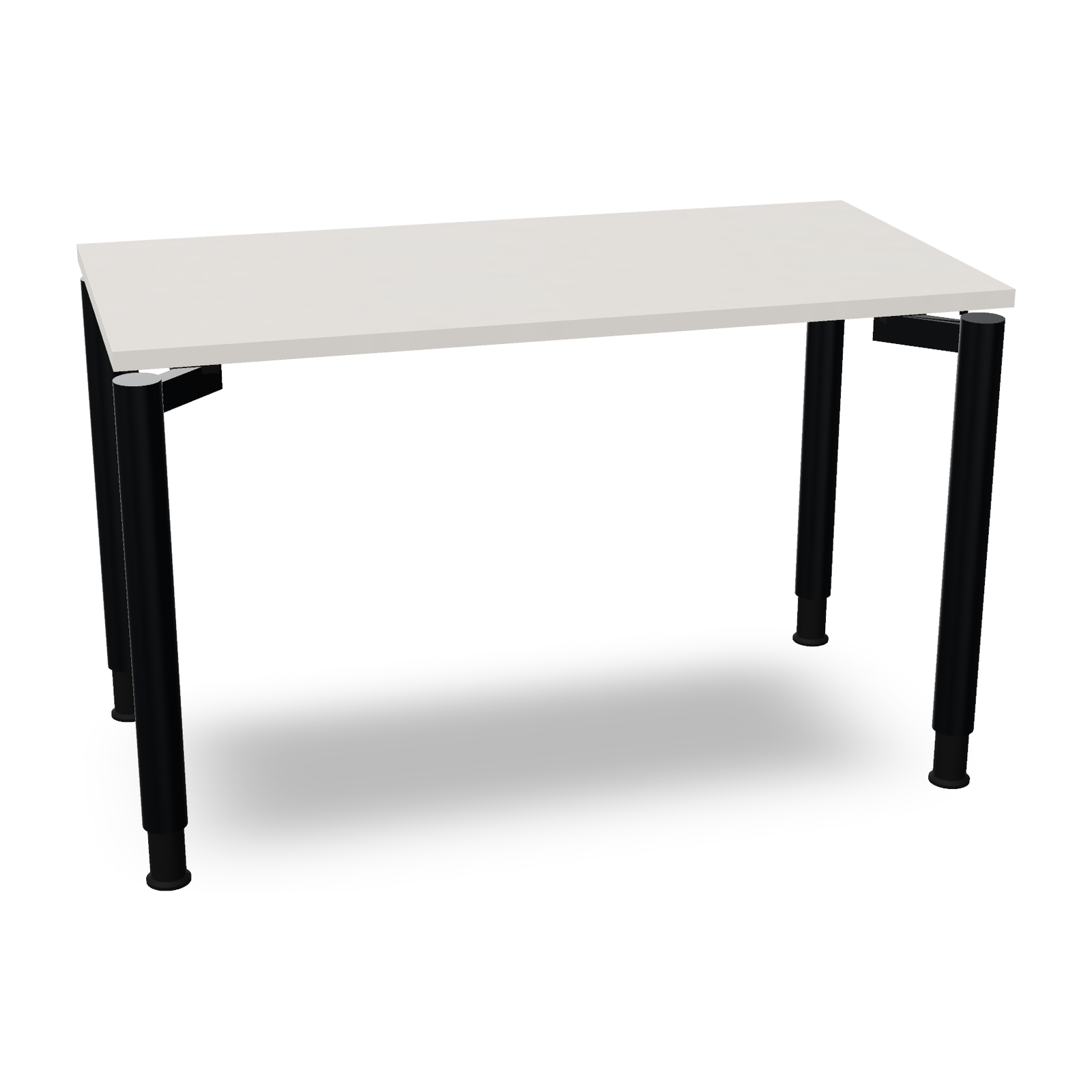 all in one Schreibtisch | Rechteckform in Diamant-Weiss mit Gestell Anthrazit Metallic – fm Büromöbel