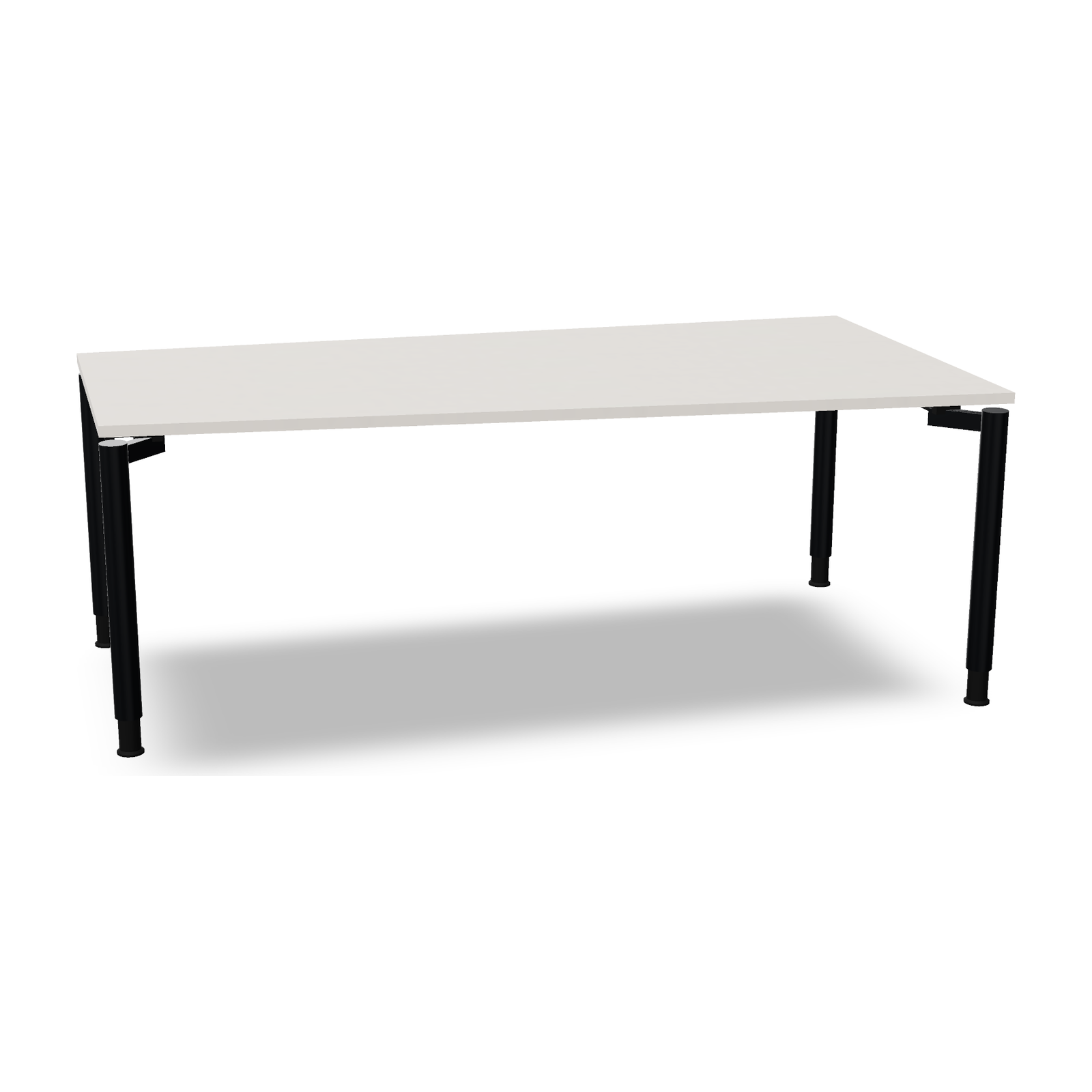 all in one Schreibtisch | Trapezform in Diamant-Weiss mit Gestell Anthrazit Metallic – fm Büromöbel