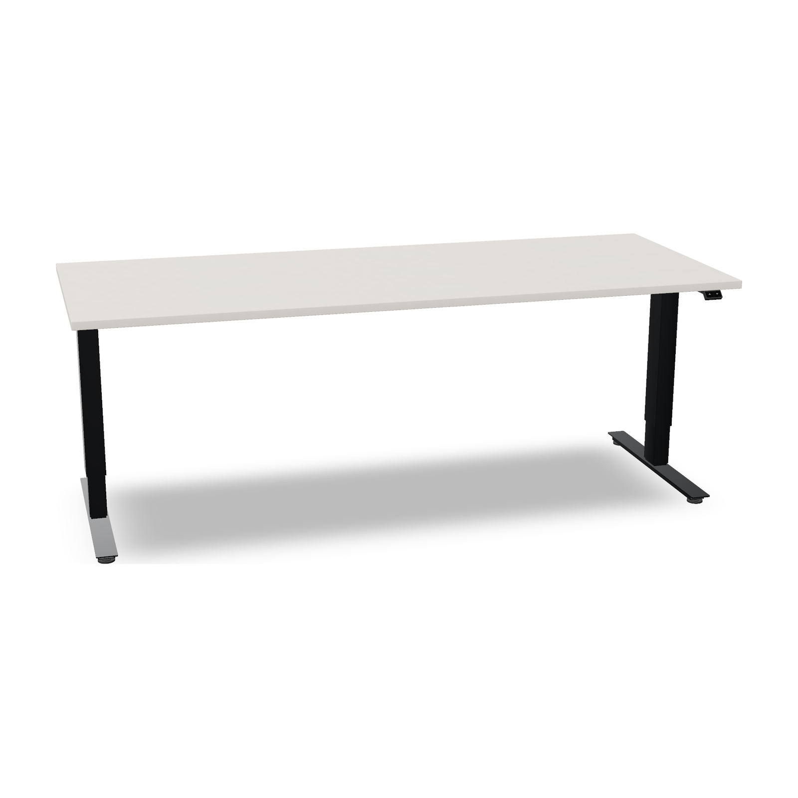 Concept Q Schreibtisch in Diamant-Weiss mit Gestell Anthrazit Metallic