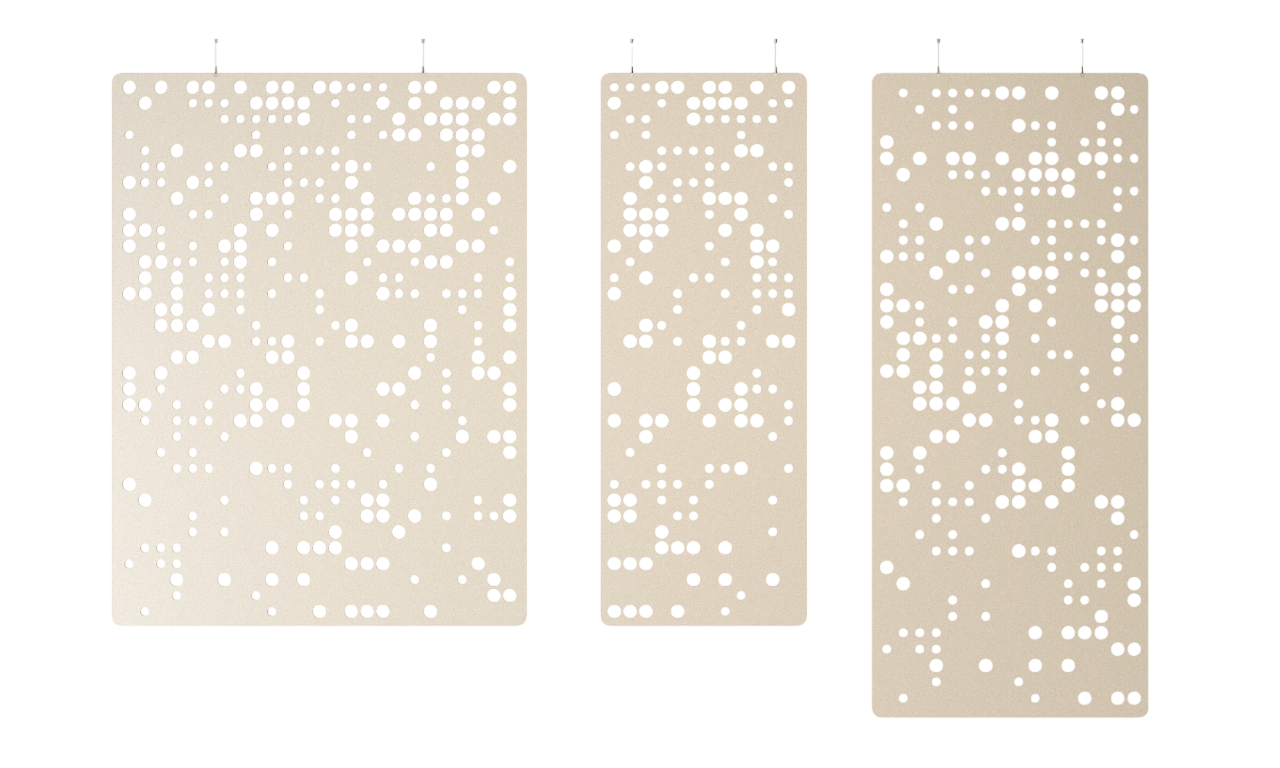 Hängender Raumtrenner Braille