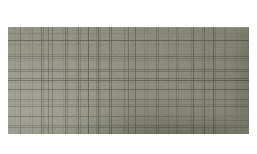 Wandverkleidung Plaid – Akustische Wandverkleidung – Grüner Schreibtischunterlage mit feinem Karomuster auf strukturierter Oberfläche.