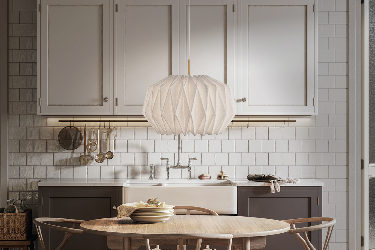 Modell 164 Softly Pleated I Pendelleuchte von LE KLINT, Anwendungsbeispiel
