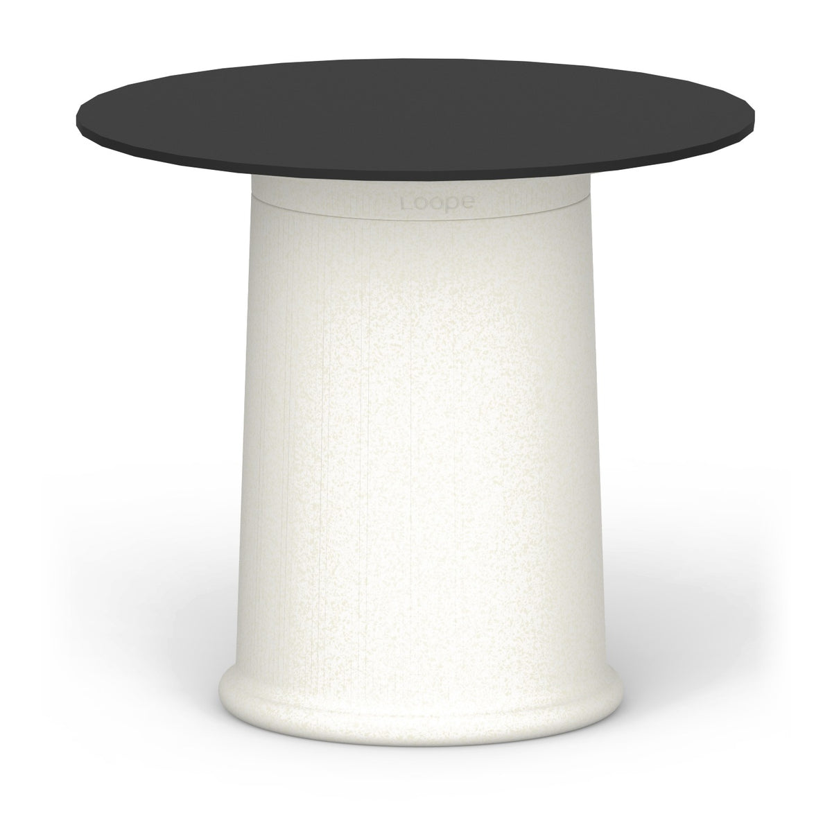 LOOPE faT Table, rund, Durchmesser 80 cm, Höhe 71 cm in YellowBeige, freigestellt