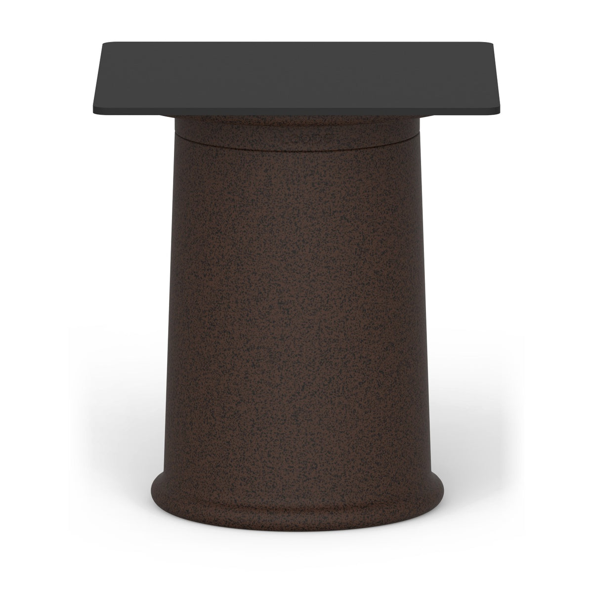 LOOPE faT Table, quadratisch, 65 x 65 cm, Höhe 71 cm in BrownBlack, freigestellt