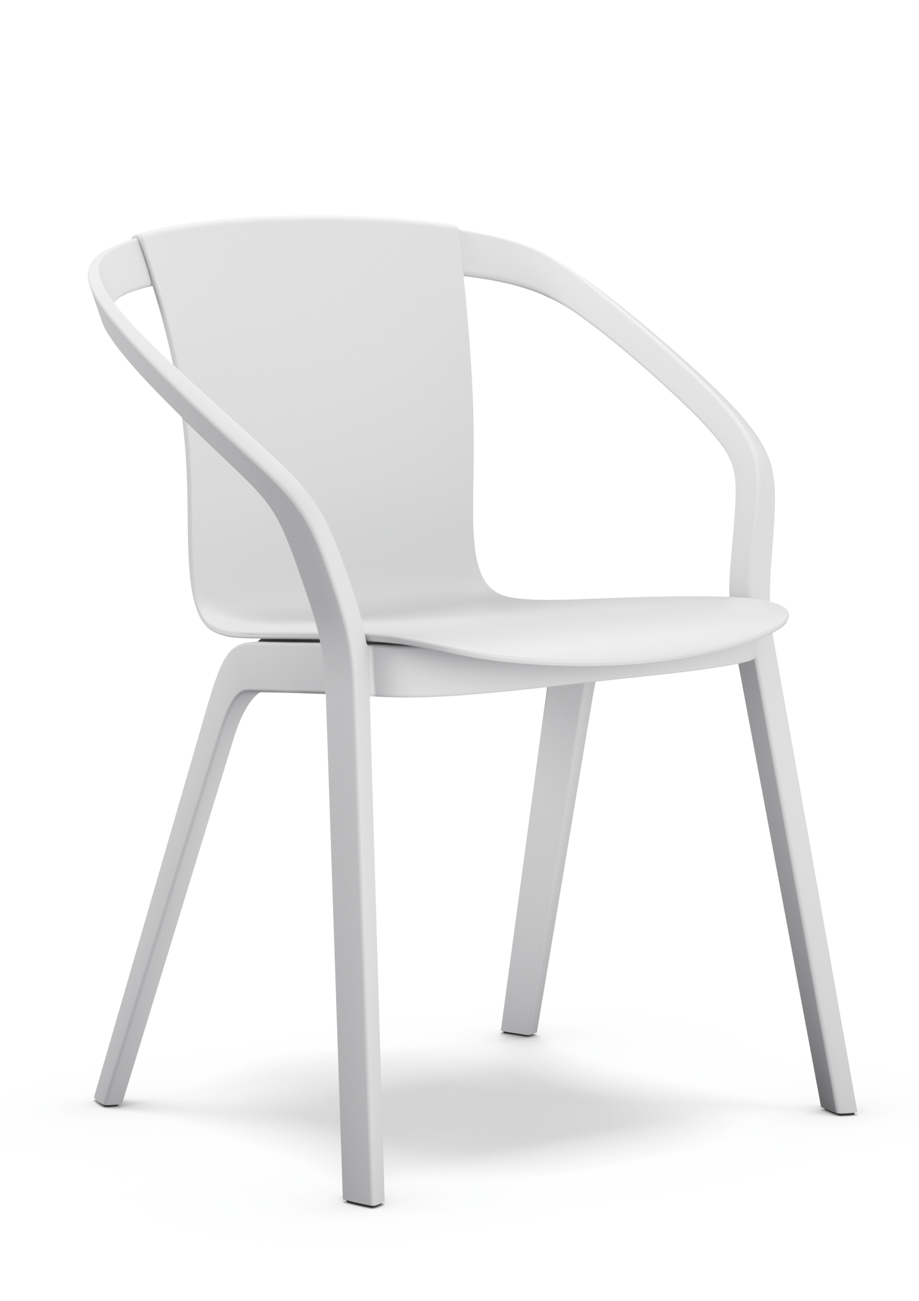 se:mood – Mehrzweckstuhl – Weißer Bürostuhl mit Armlehnen und stabilen Beinen, klar strukturiert, ideal für moderne Büroräume.