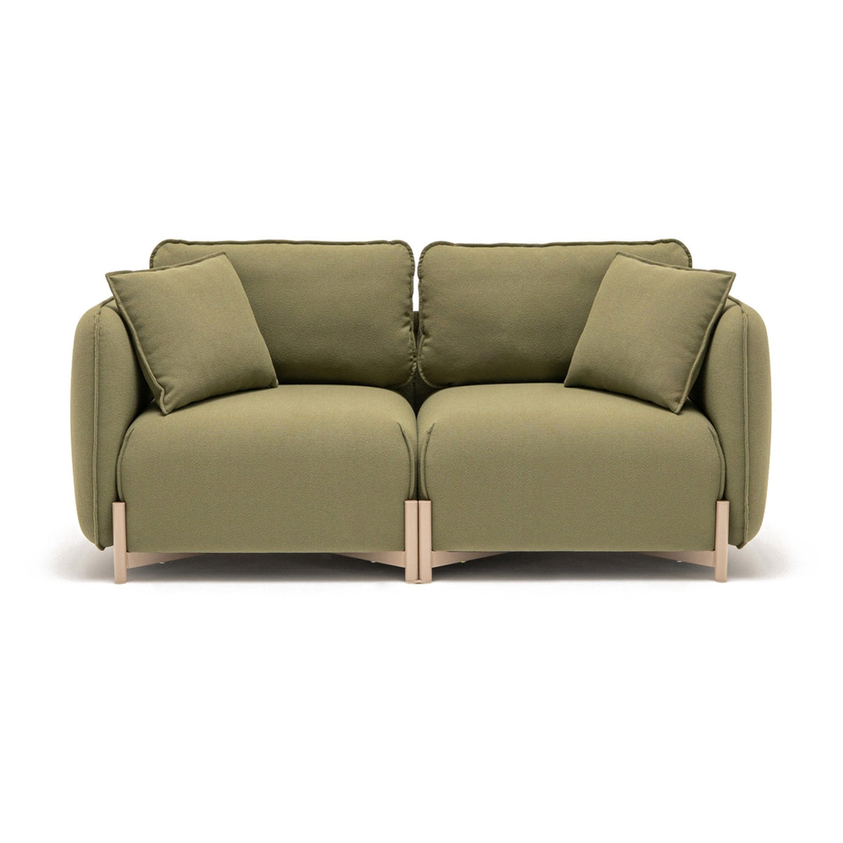 Linka Sofa von MDD als Zweisitzer, Bezug Grain GR-68243, Vorderansicht