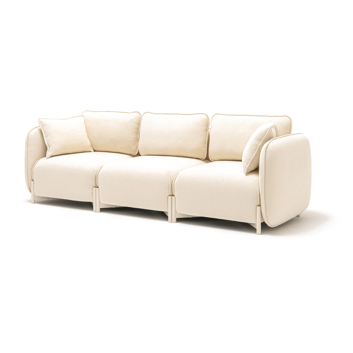 Linka Sofa von MDD als Dreisitzer, Bezug Nobel NB-61290, Schrägansicht