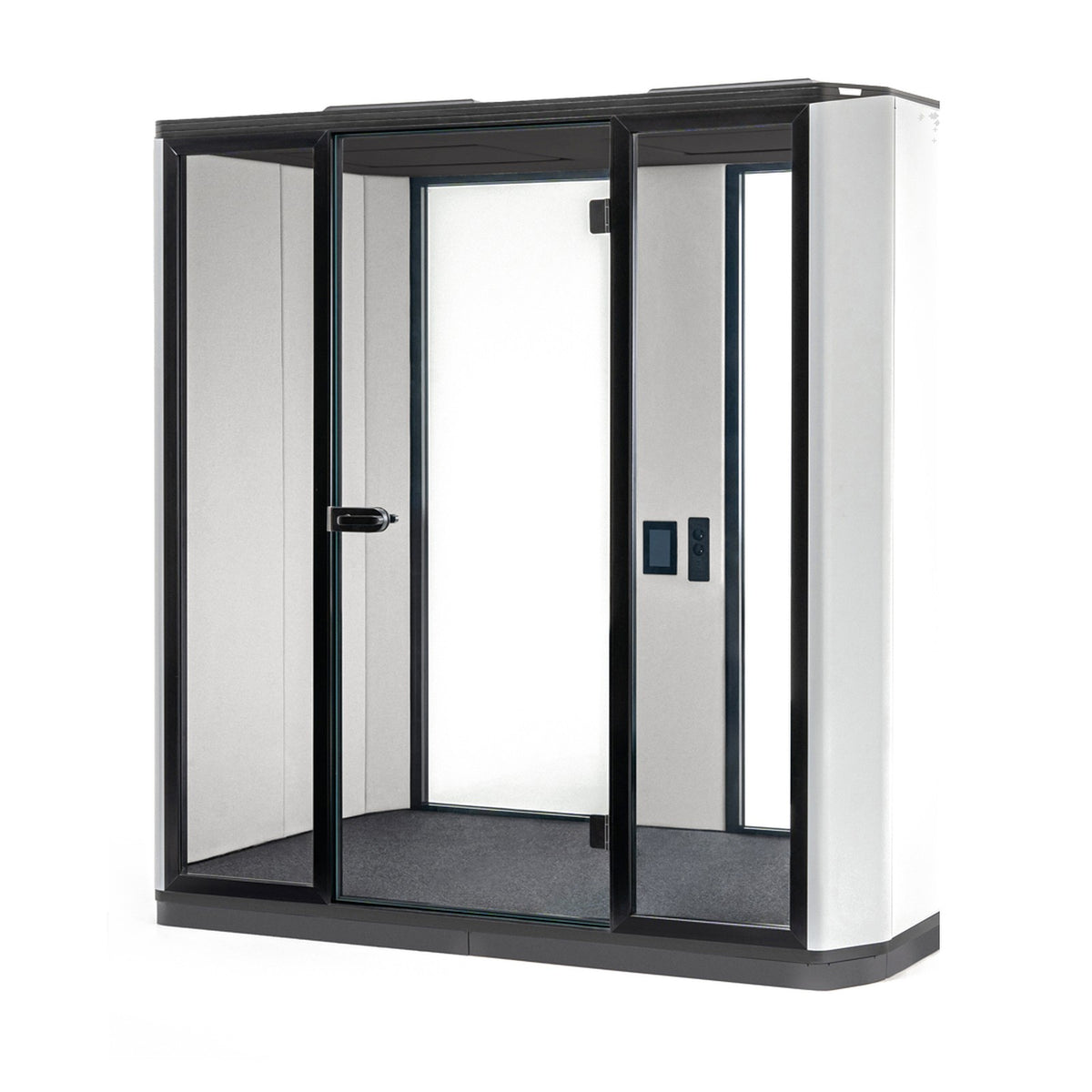 Coda 4-Personen-Akustikkabine von MDD ohne Einrichtung, Stoff Grain GR-61250, Schrägansicht