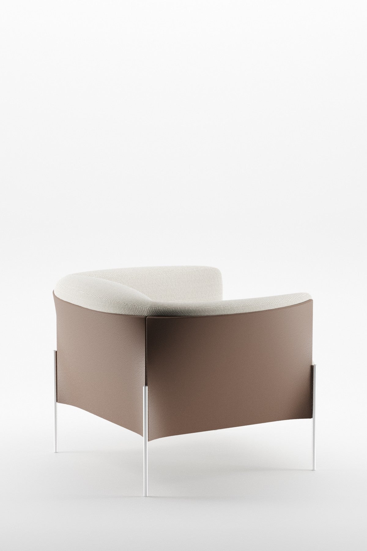 Omnia Loungesessel von Prostoria mit Lederschale in Cognac. © Prostoria