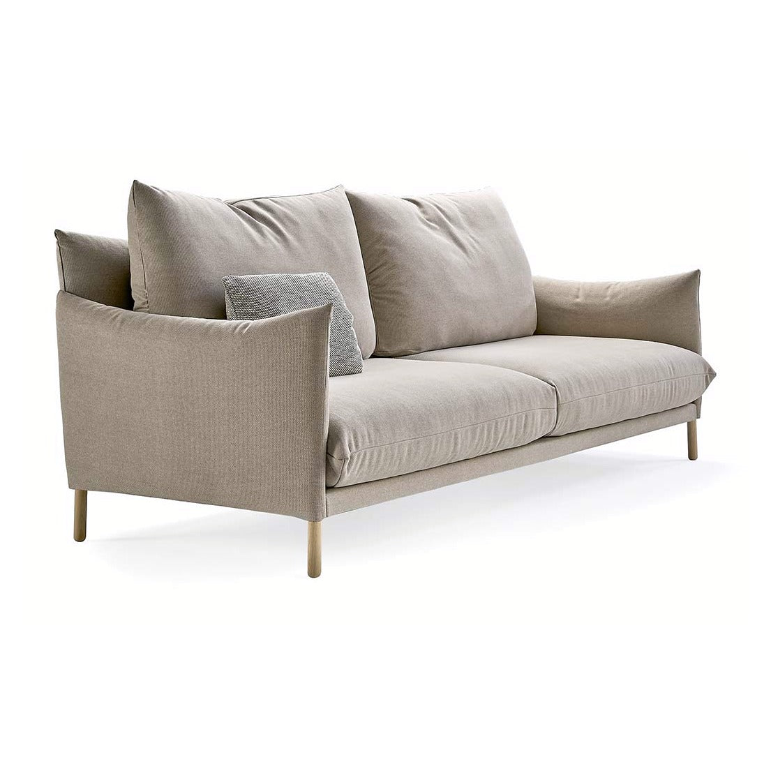 Sancal Alpino Sofa in Beige mit geraden Armlehnen, Ansicht von schräg vorne