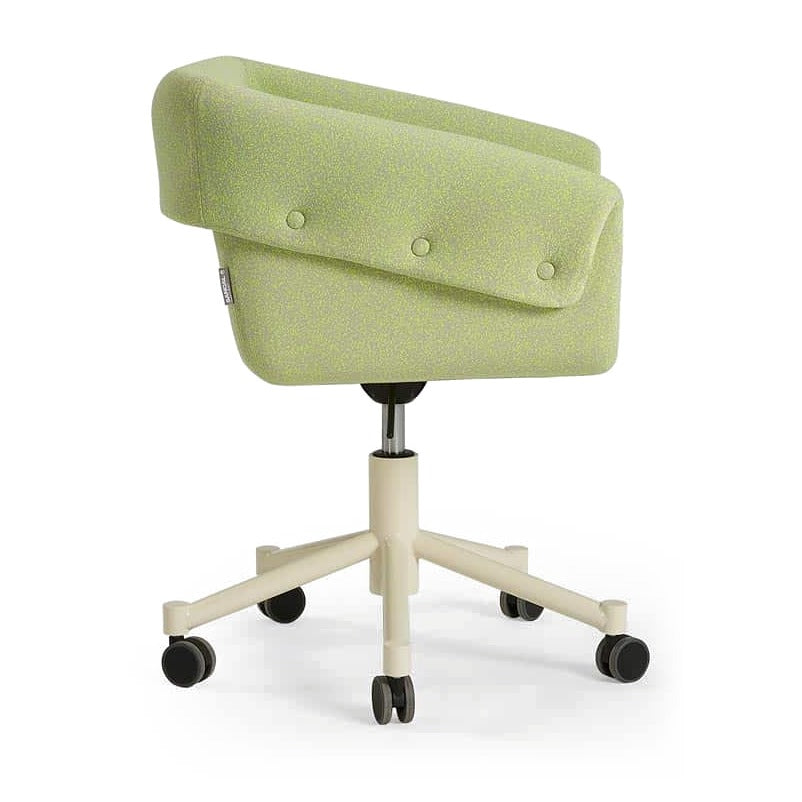 Sancal Collar Konferenzstuhl in Hellgrün, Ansicht von der Seite