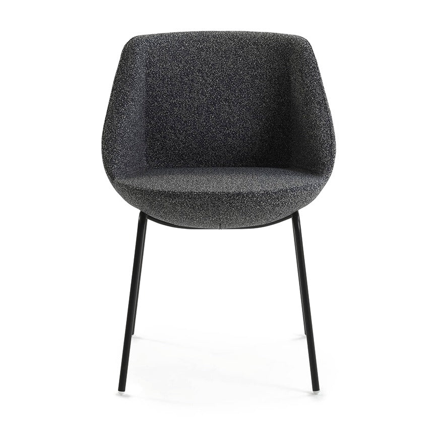 Sancal Magnum Stuhl in Anthrazit mit schwarzen Metallbeinen, freigestellt