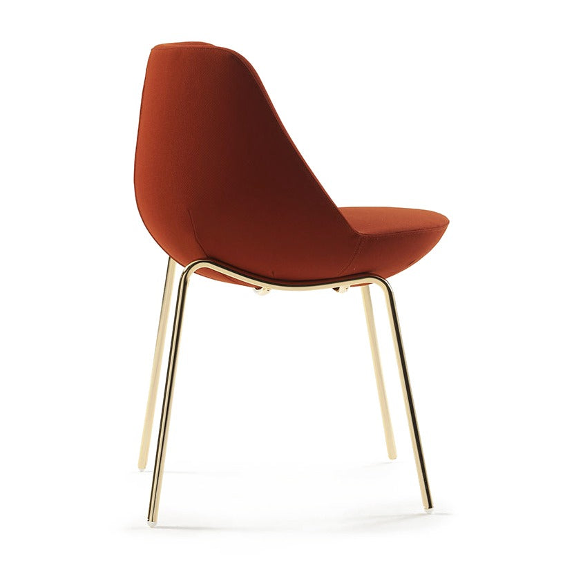 Sancal Magnum Stuhl in Rot mit goldfarbenen Metallbeinen