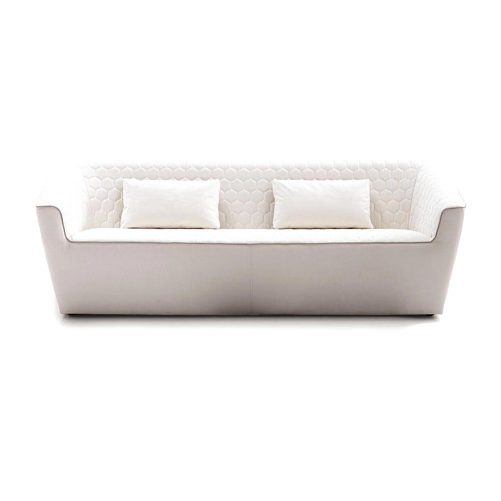 Sancal Tea Sofa in Weiss mit zwei Kissen, Frontansicht