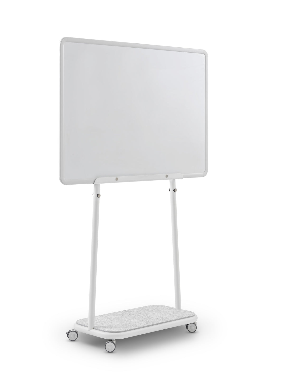 se:lab rack – mobile Staffelei von Sedus – Gestell in Weiss mit Whiteboard, freigestellt.