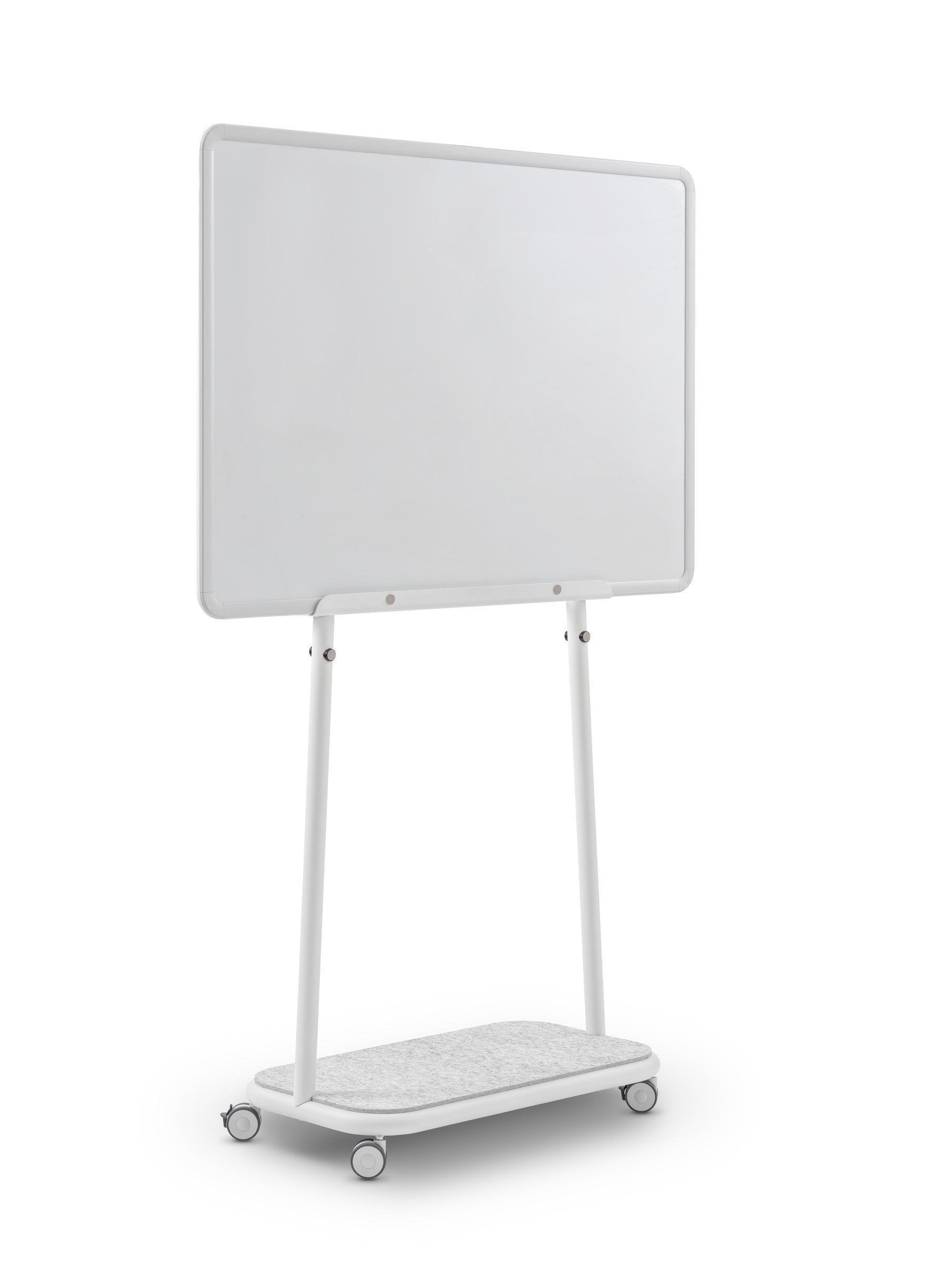 se:lab rack – mobile Staffelei von Sedus – Gestell in Weiss mit Whiteboard, freigestellt.