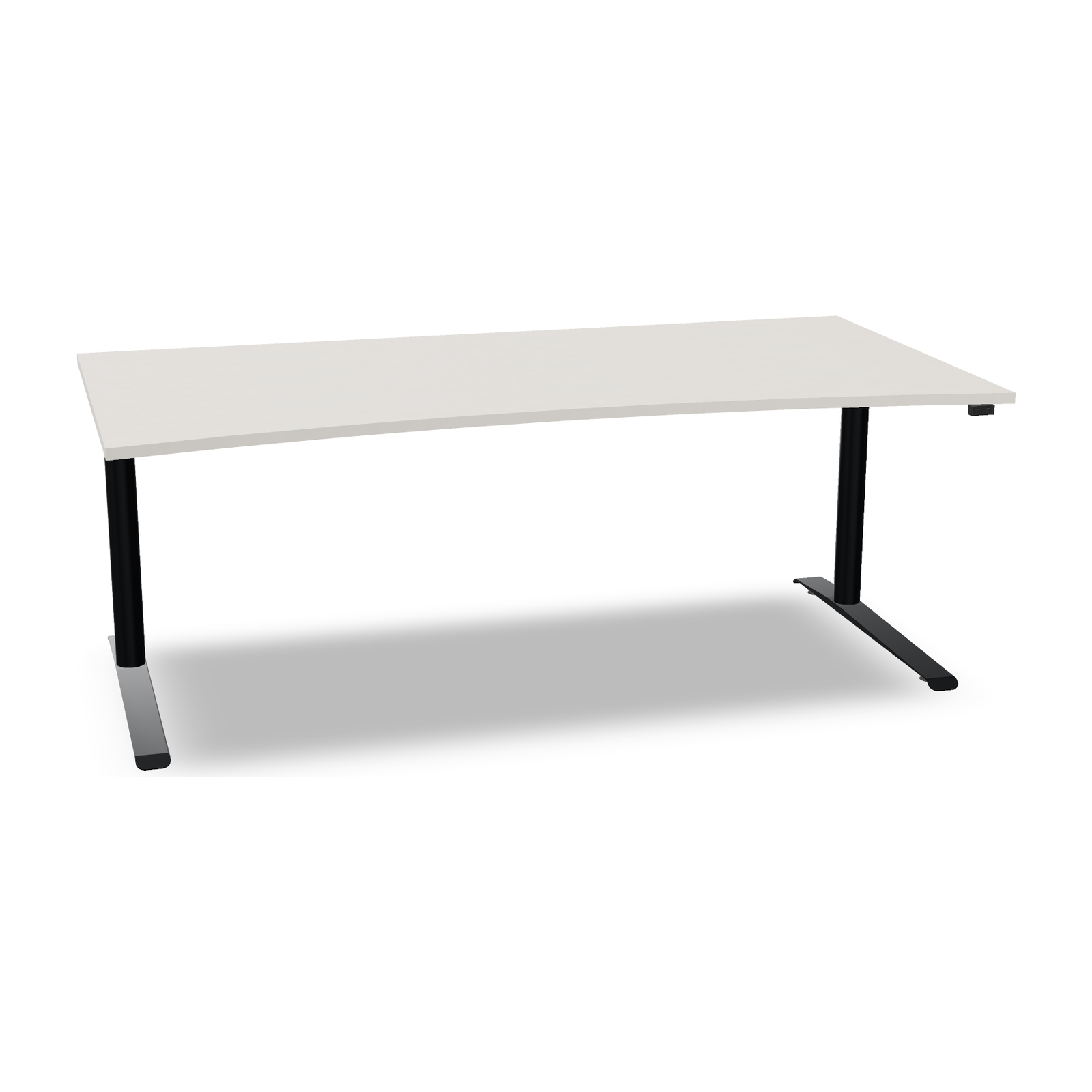 all in one Sitz-Stehtisch | Bogenform 2 in Diamant-Weiss mit Gestell Anthrazit Metallic – fm Büromöbel
