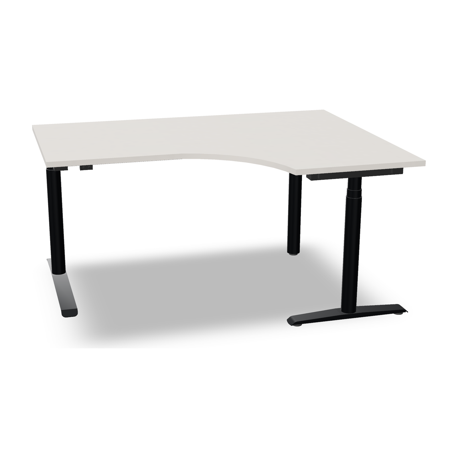 all in one Sitz-Stehtisch | Cockpitform in Diamant-Weiss mit Gestell Anthrazit Metallic – fm Büromöbel